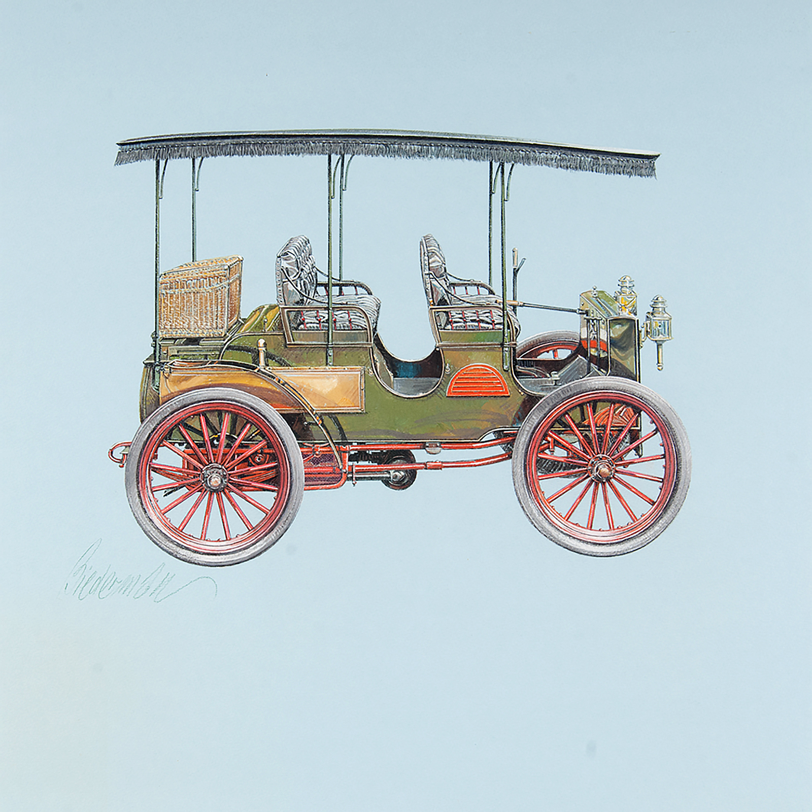 1897 Haynes-Apperson Surrey-Topped Tourer: Illustrated by Jerome D. Biederman