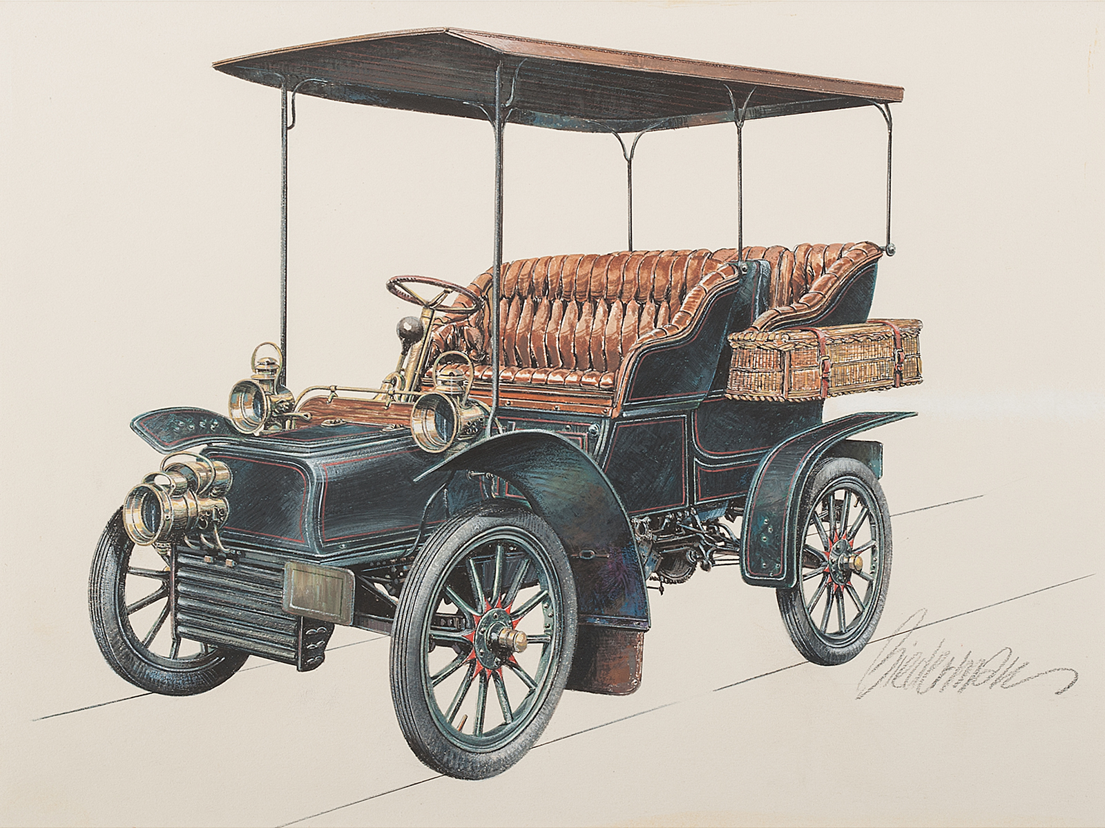 1904 Cadillac Model B Surrey Top Touring: Illustrated by Jerome D. Biederman