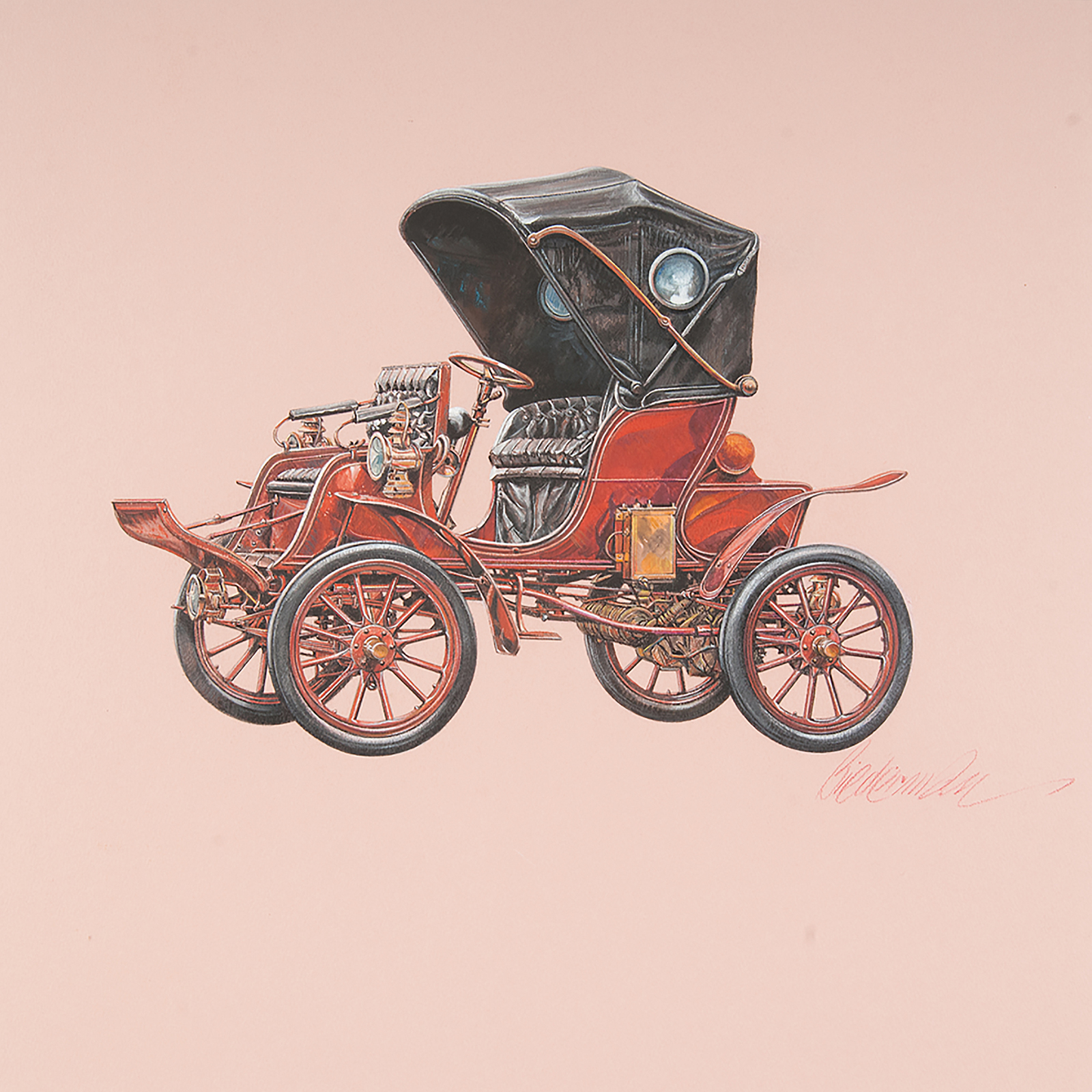 1905 Pierce Stanhope Runabout: Illustrated by Jerome D. Biederman