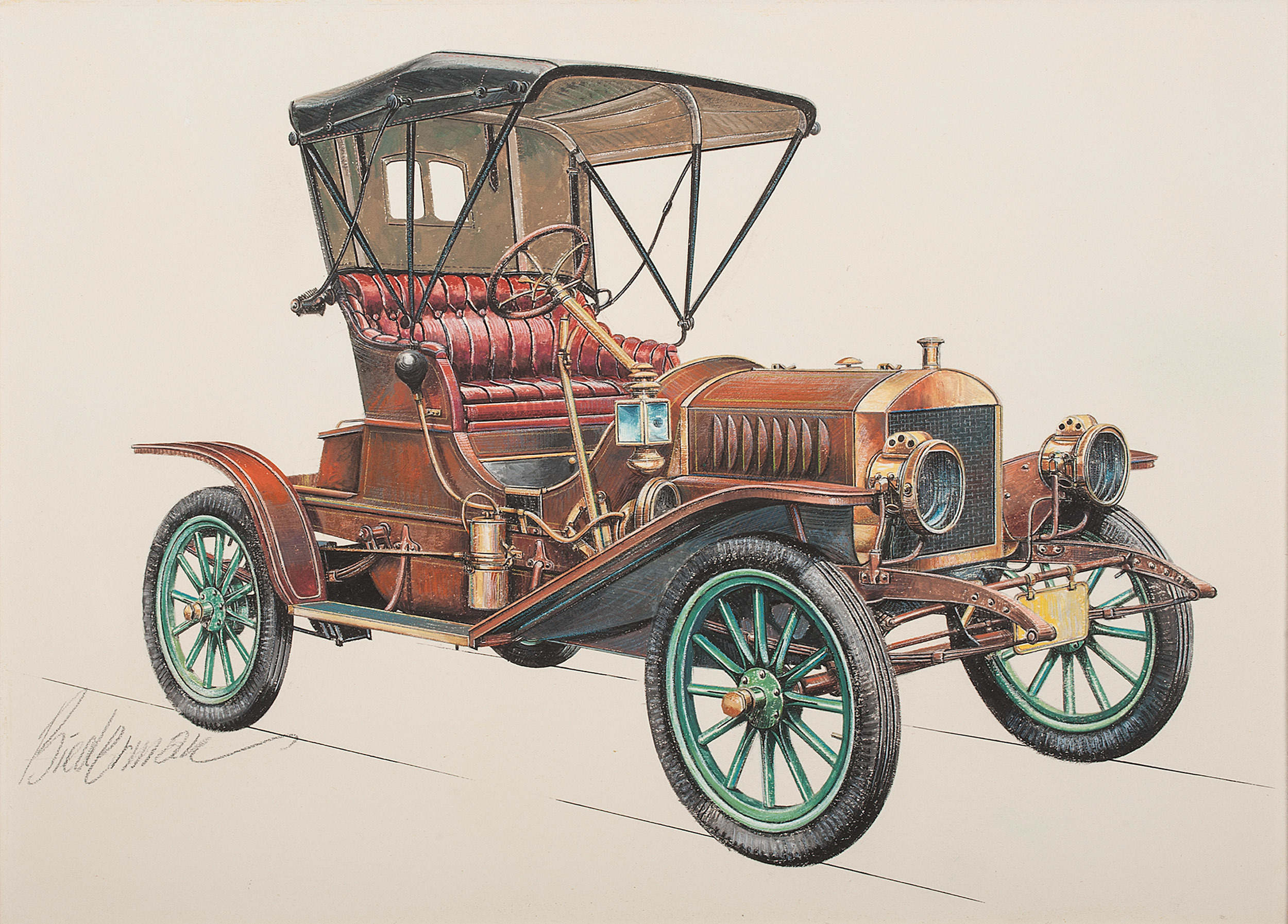 1908 Lambert Runabout: Illustrated by Jerome D. Biederman