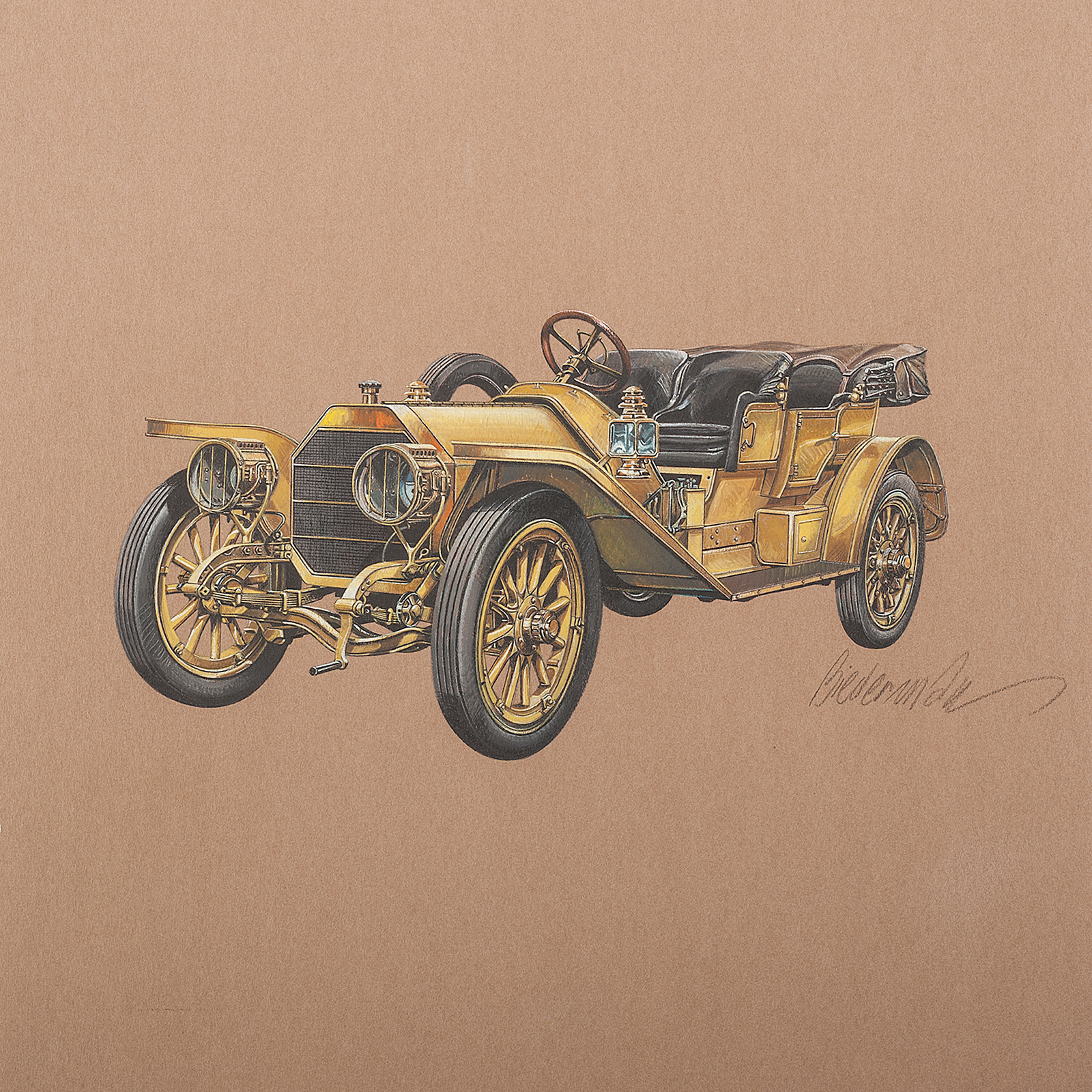 1909 Locomobile 30 Baby Tonneau Touring: Illustrated by Jerome D. Biederman