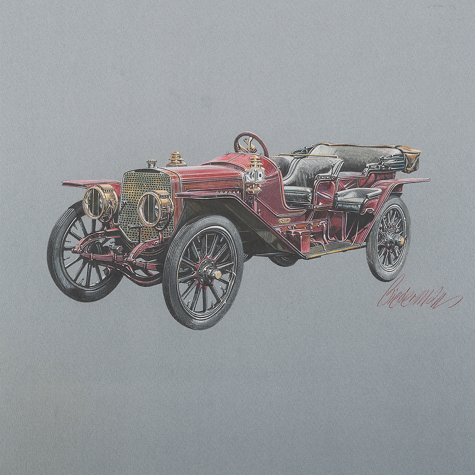 1909 Lozier Briarcliff Touring: Illustrated by Jerome D. Biederman