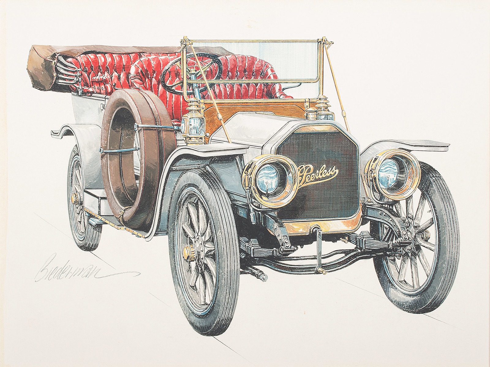 1909 Peerless 7-Passenger Touring: Illustrated by Jerome D. Biederman