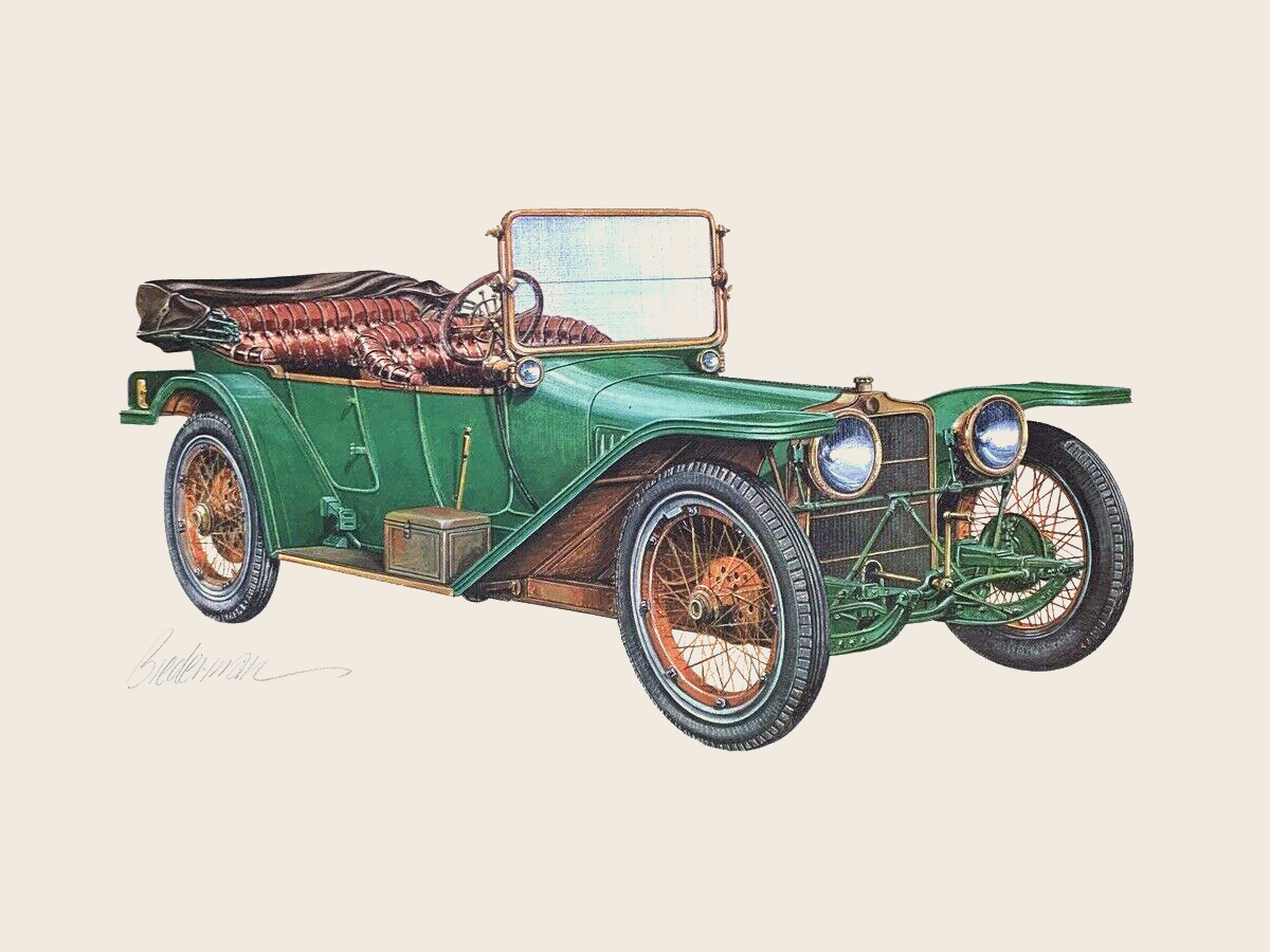 1913 American Underslung Touring: Illustrated by Jerome D. Biederman