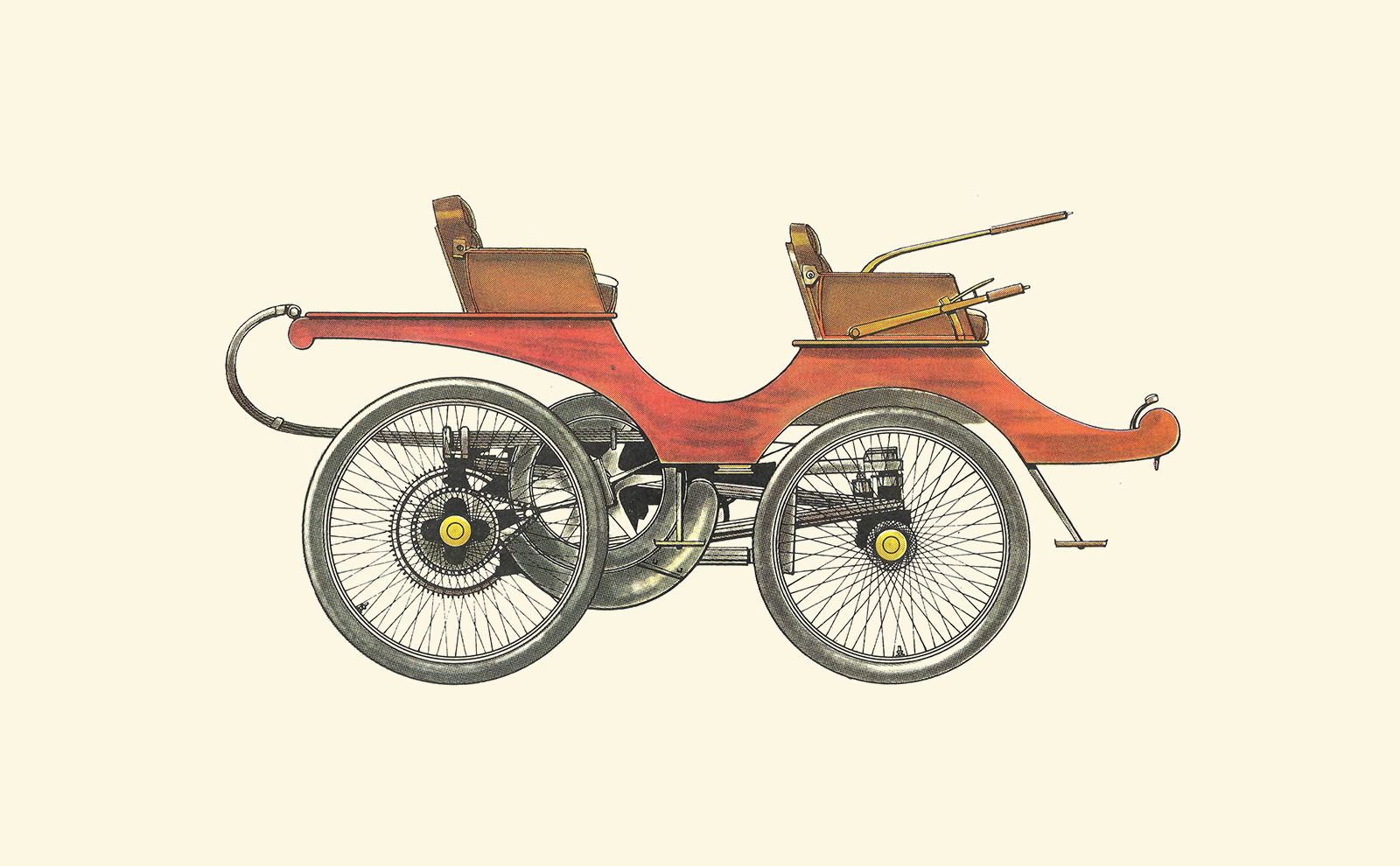 1895 Lanchester-Kraftdroschke: Illustrated by Horst Schleef