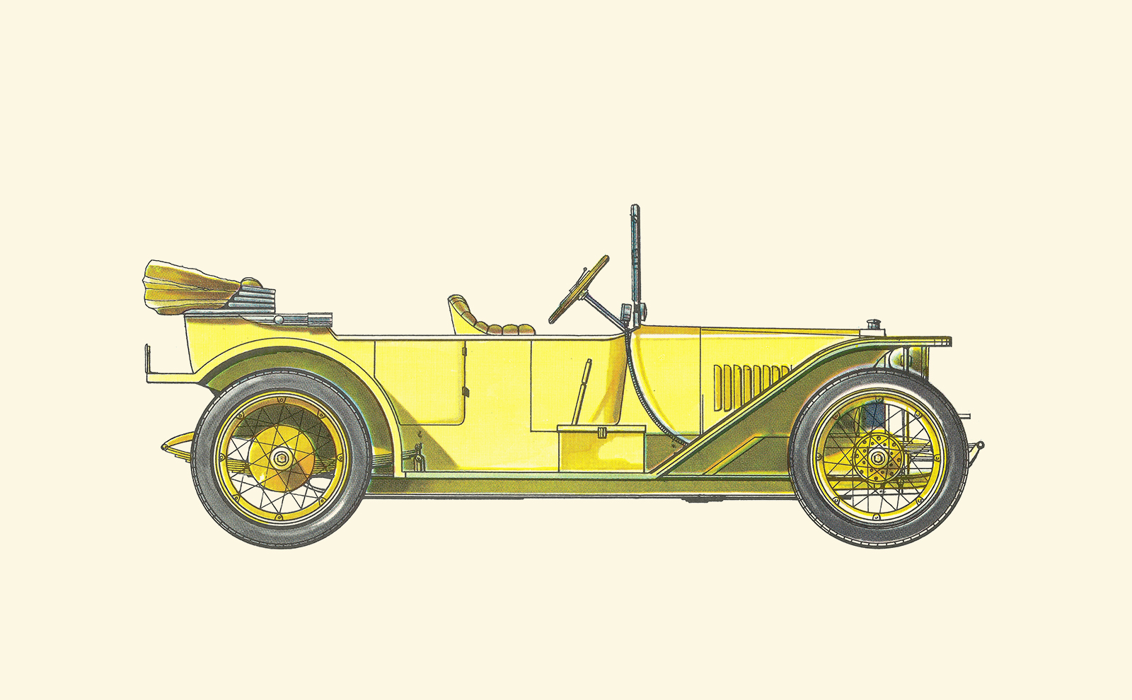 1910 American Underslung 4-Passenger Traveler: Illustrated by Horst Schleef