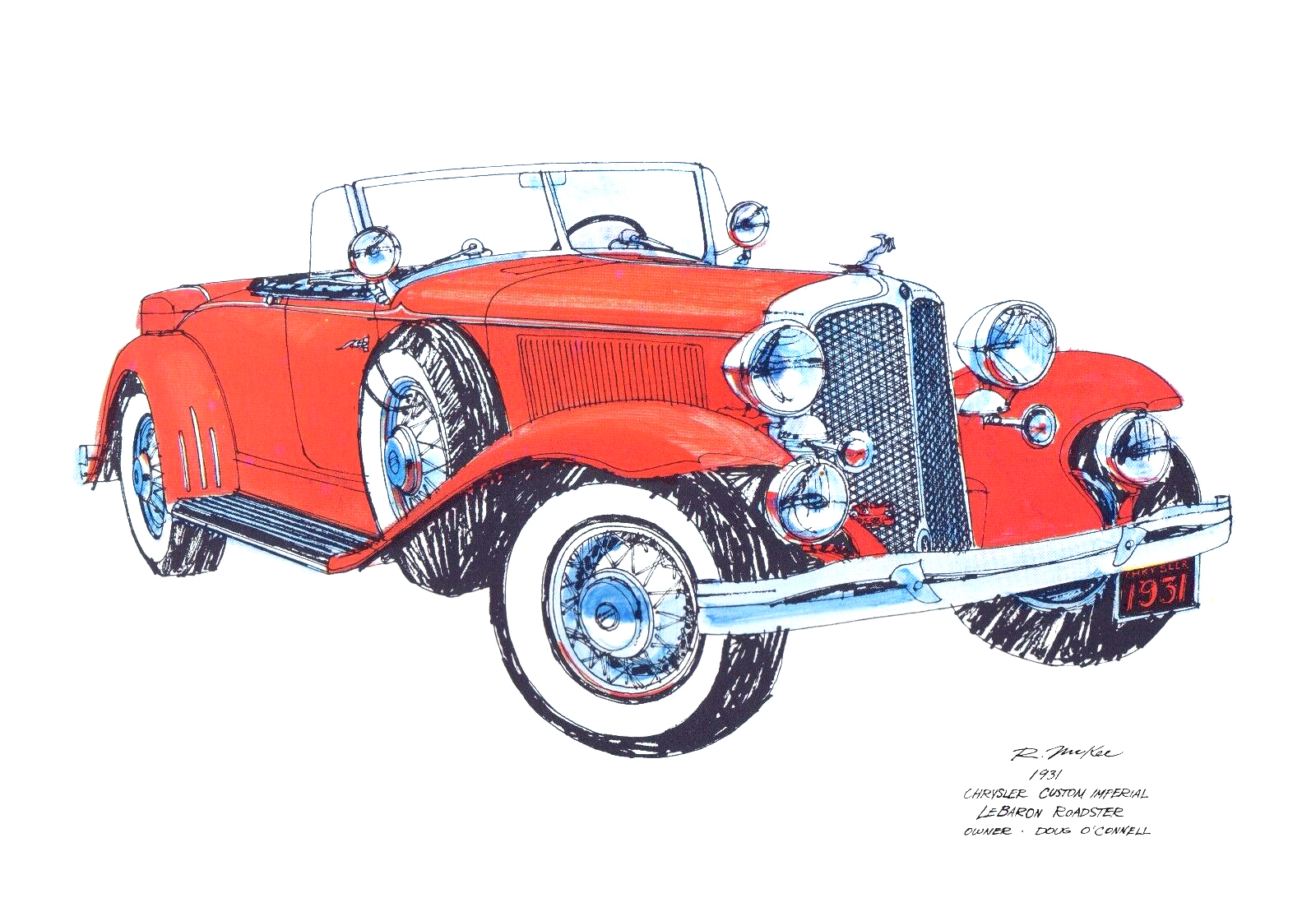 1931 Chrysler Custom Imperial LeBaron Roadster - Owner Doug O'Connell: Illustrated by Ron McKee
