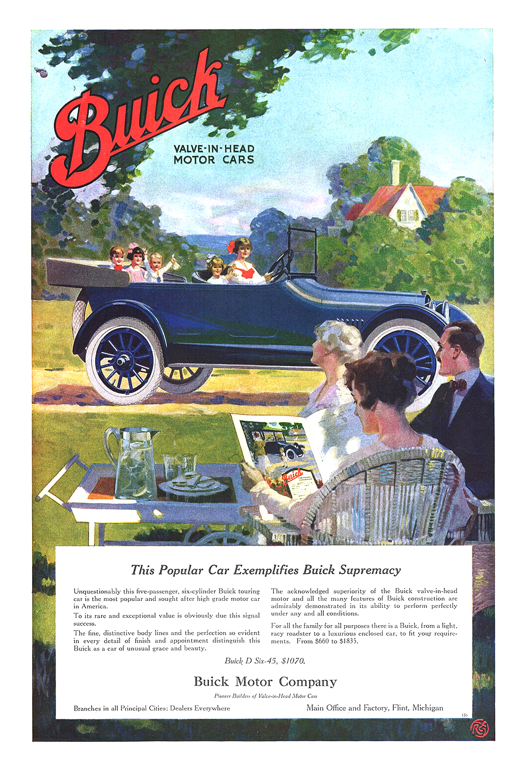 Buick D Six-45 Ad (1917): This Popular Car Exemplifies Buick Supremacy