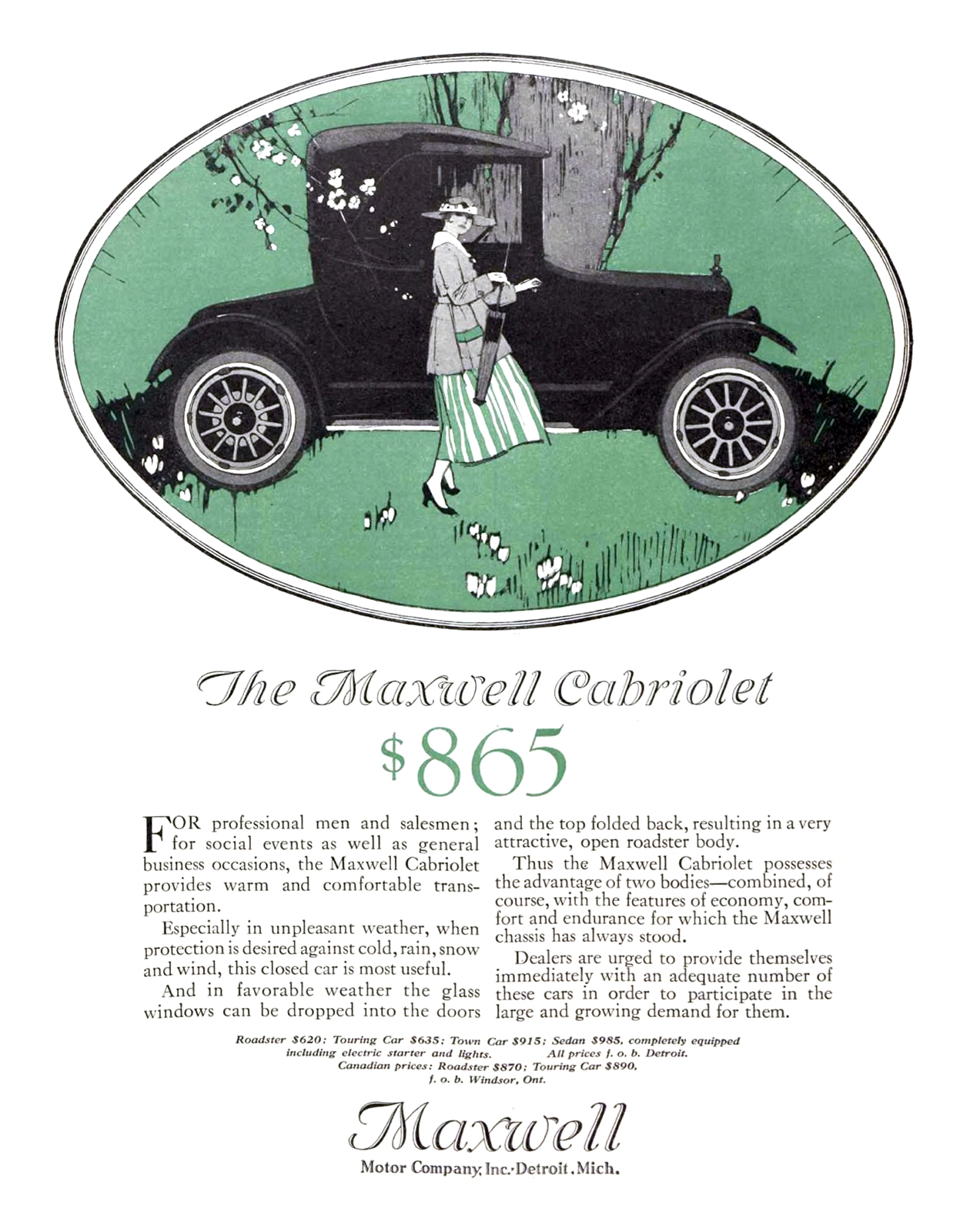Maxwell Cabriolet Ad (March, 1917)