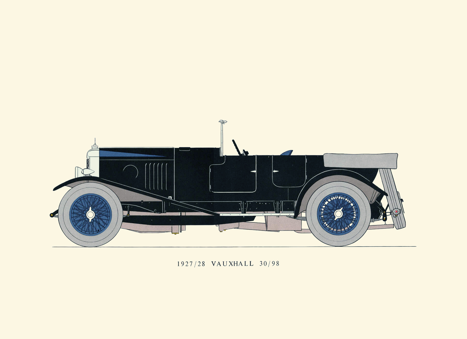 1927/28 Vauxhall 30/98 Four-Seat body by Vauxhall Motors Limited, Luton, England: Drawn by George Oliver