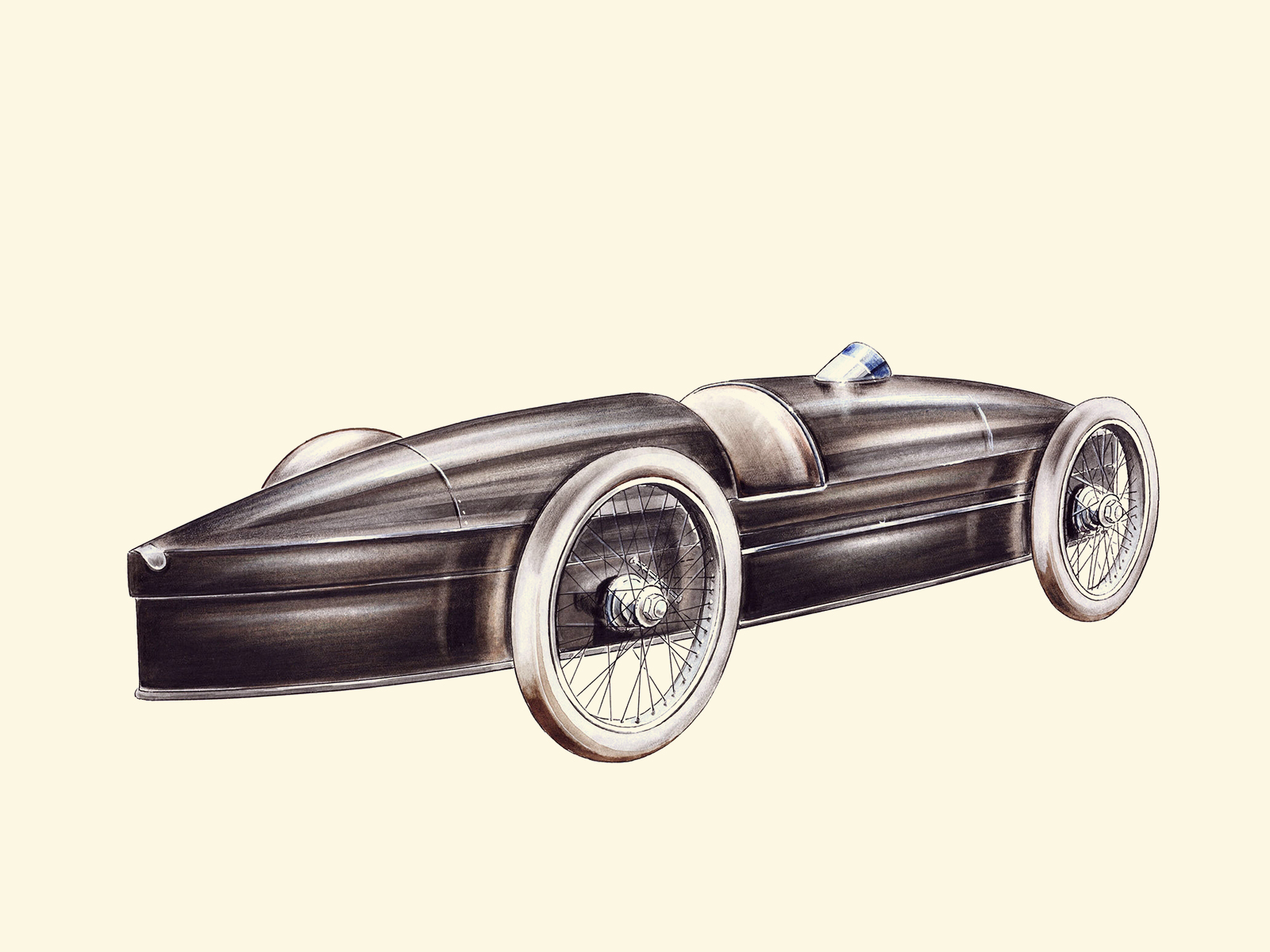 1906 Stanley (F. Marriott 127.66 mph): Illustrated by Piet Olyslager