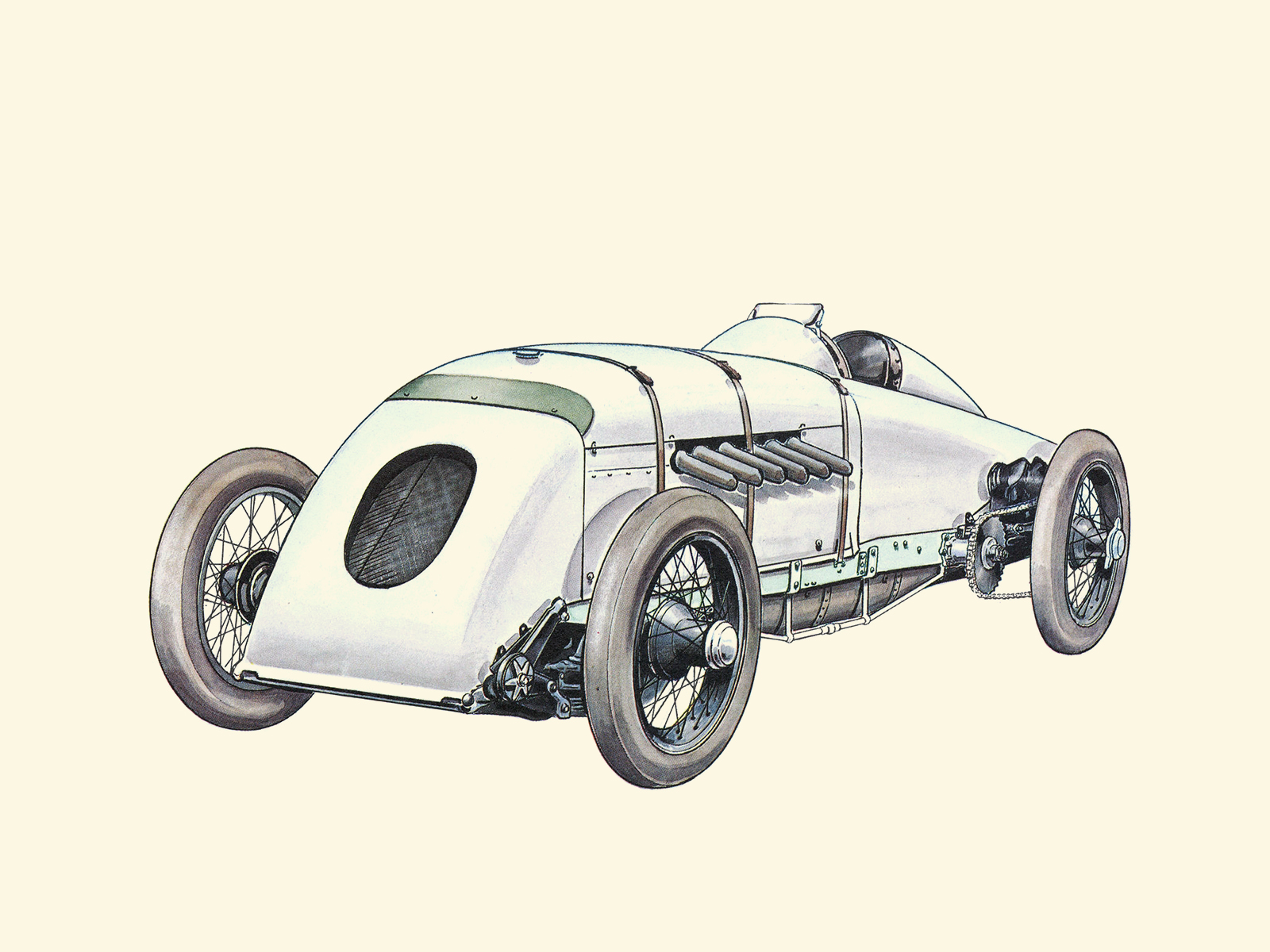 1926 Higham Special (Parry Thomas 169.30/171.02 mph): Illustrated by Piet Olyslager