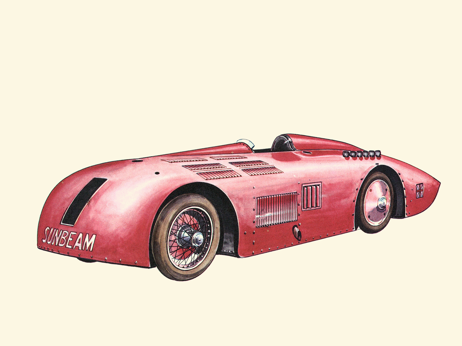 1927 Sunbeam (H. Segrave 203.79 mph): Illustrated by Piet Olyslager