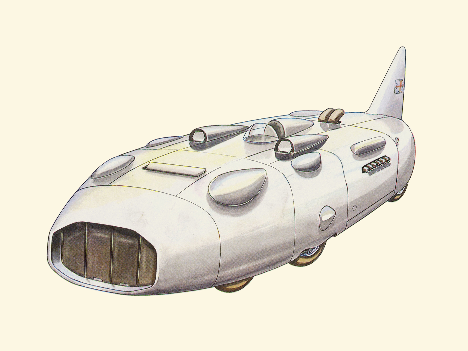 1937/38 Thunderbolt (G.E.T. Eyston 312.00/345.50/357.50 mph): Illustrated by Piet Olyslager