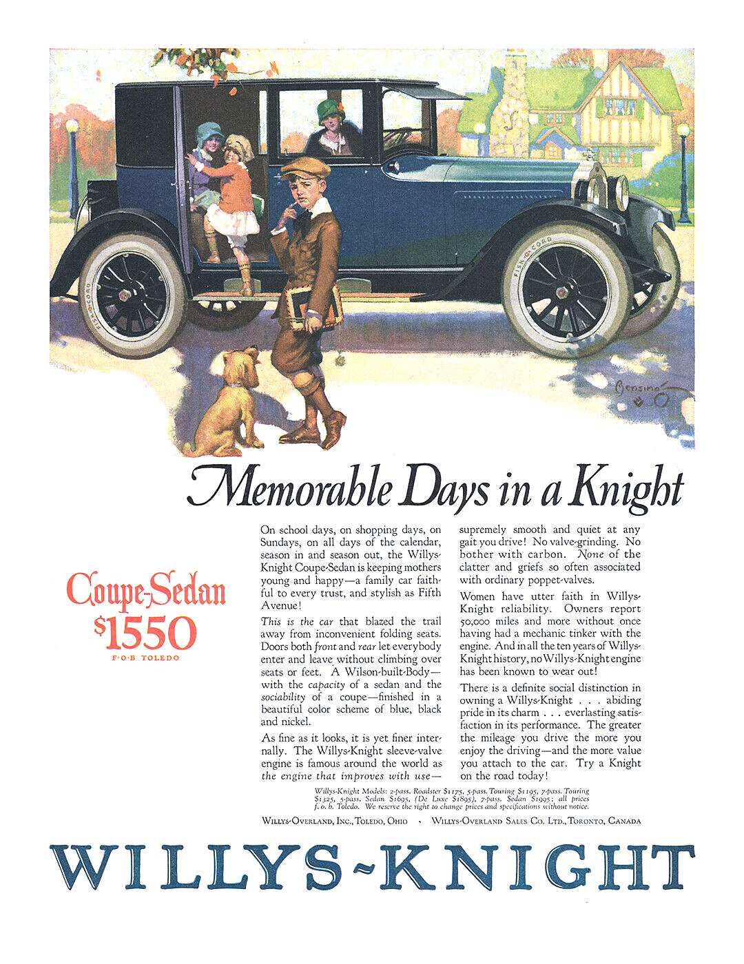 Willys-Knight Coupe-Sedan Ad (September, 1924) – Memorable Days in a Knight