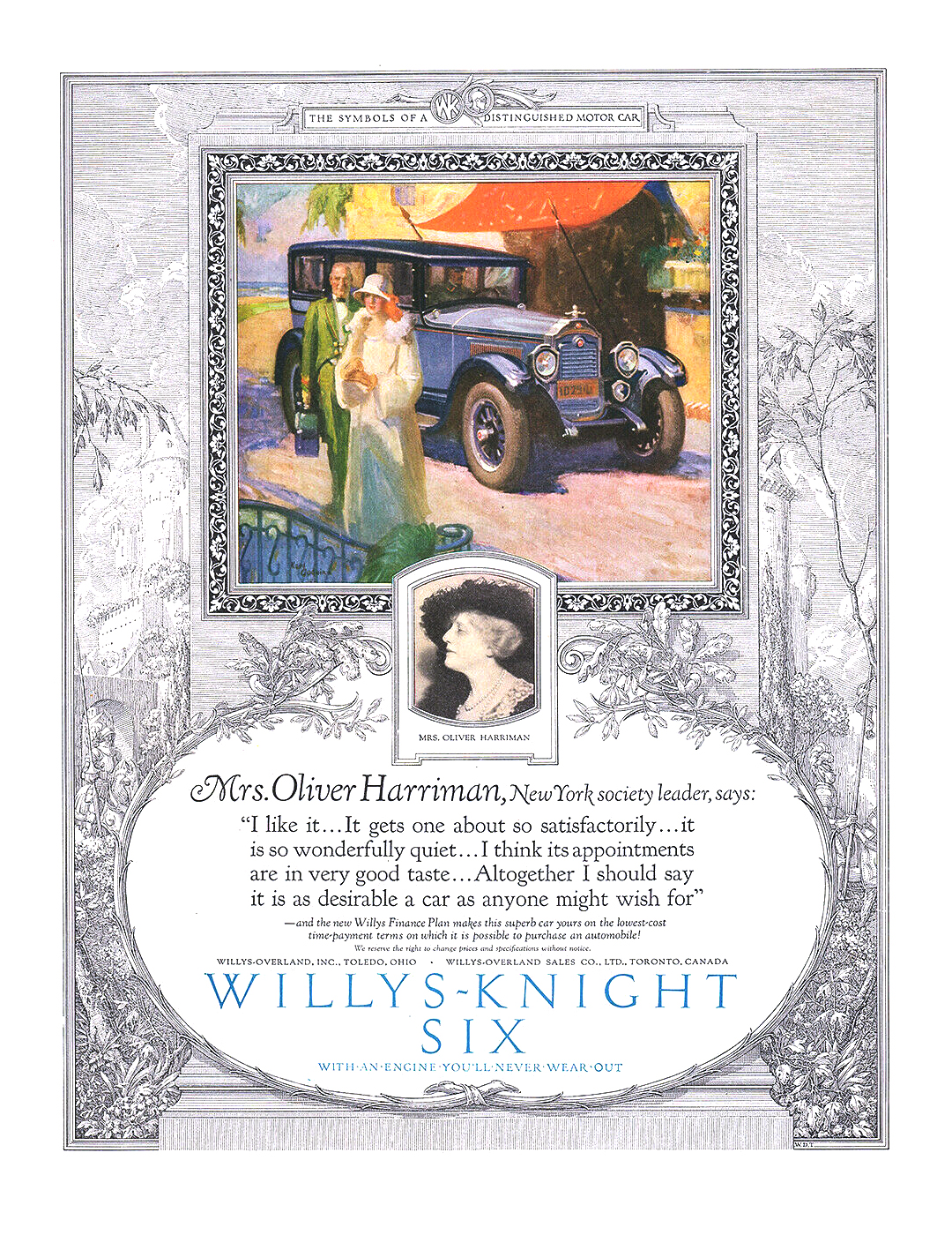 Willys-Knight Six Ad (March, 1926): Illustrated by Karl Godwin