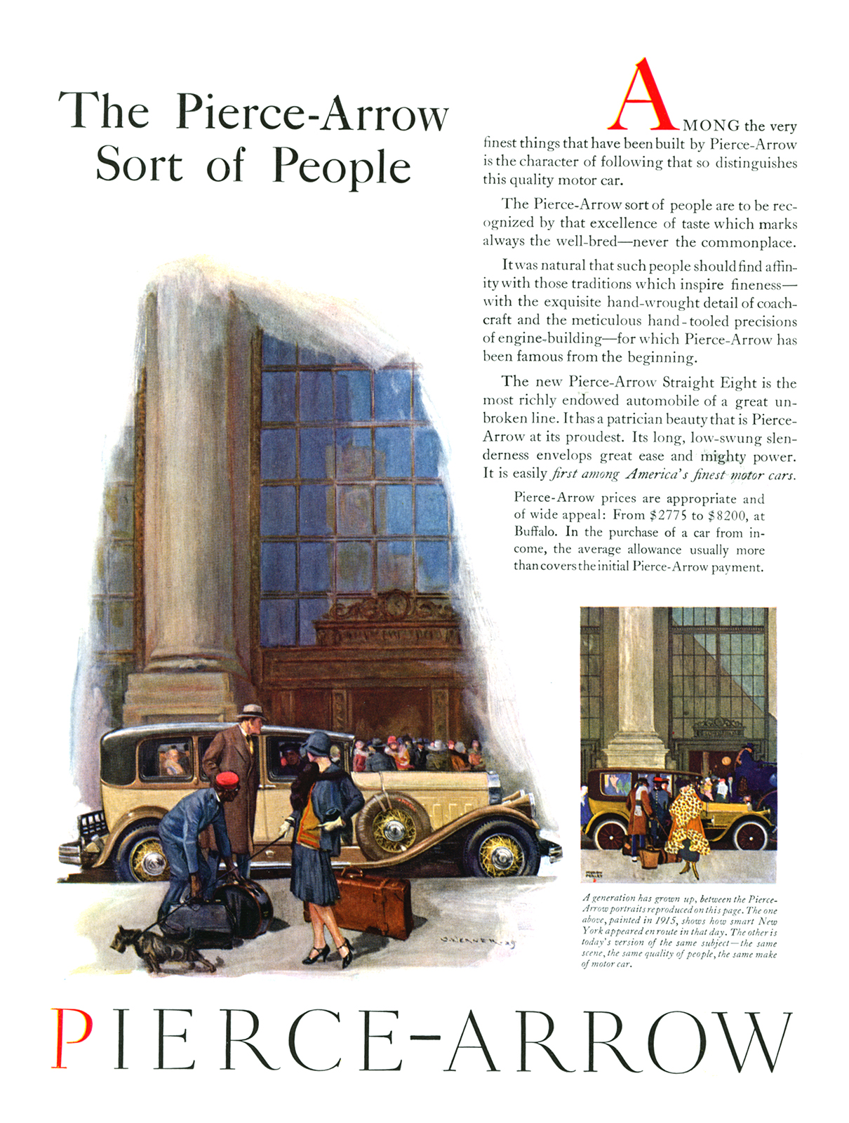 Pierce-Arrow Straight Eight Ad (August, 1929) – Illustrated by Simon Werner / Myron Perley