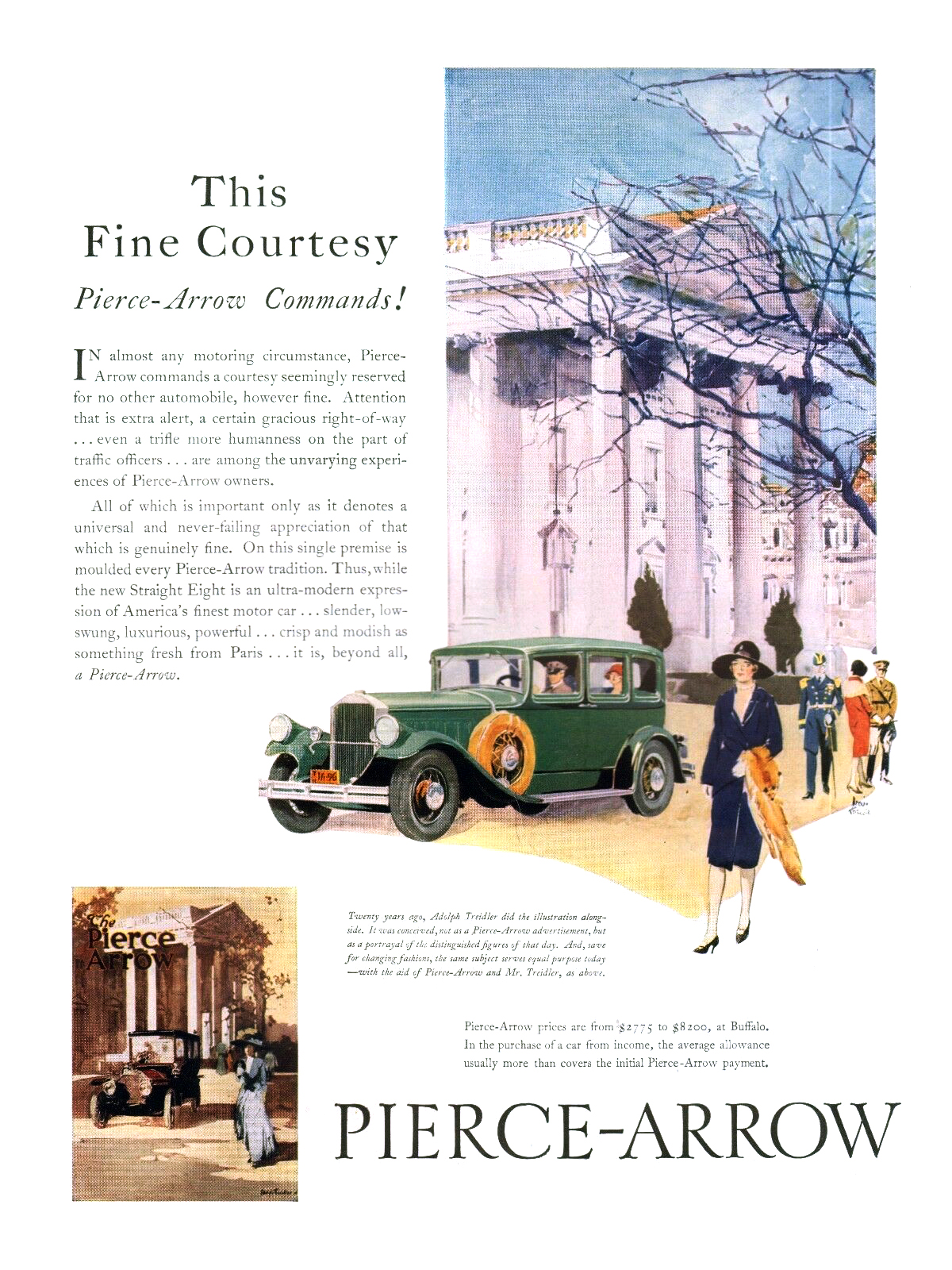 Pierce-Arrow Straight Eight Ad (October, 1929) – Illustrated by Adolph Treidler