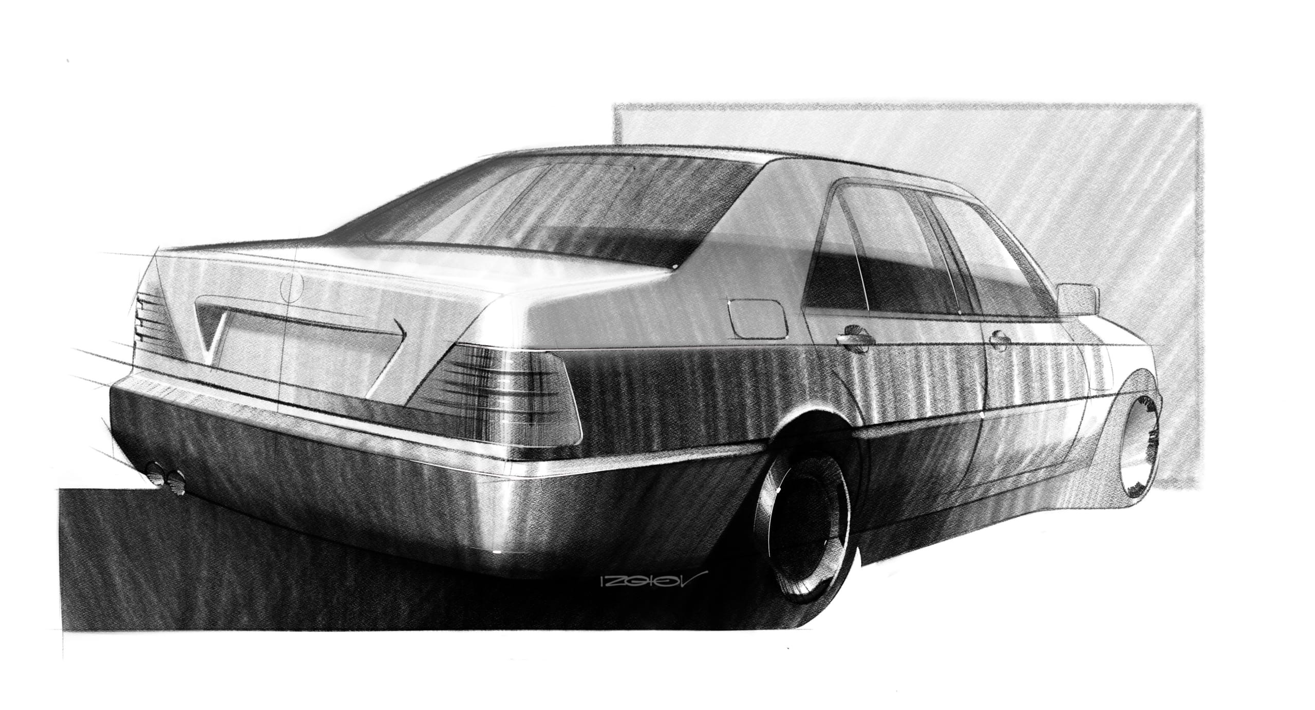 1991 Mercedes-Benz S-Class W140 – Illustrated by Anton Izotov