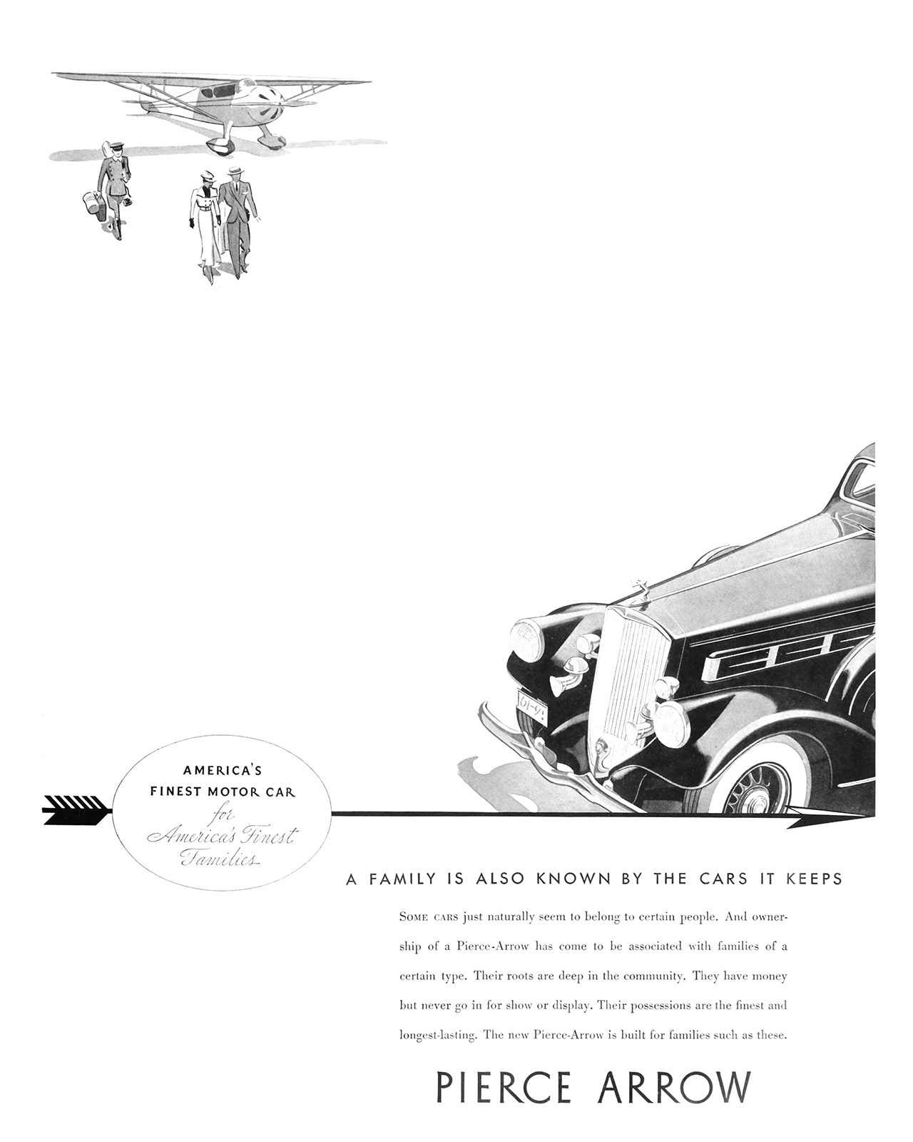 Pierce-Arrow Ad (May, 1935) – A Family Is Also Known by The Cars It Keeps