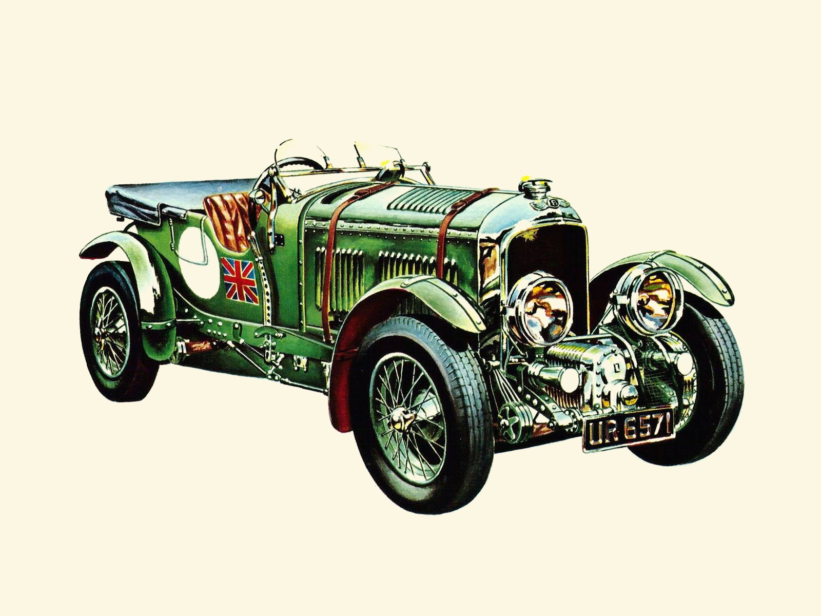 1928 Bentley 4.5 Lts. Blowed – Illustrated by Alfredo De la María