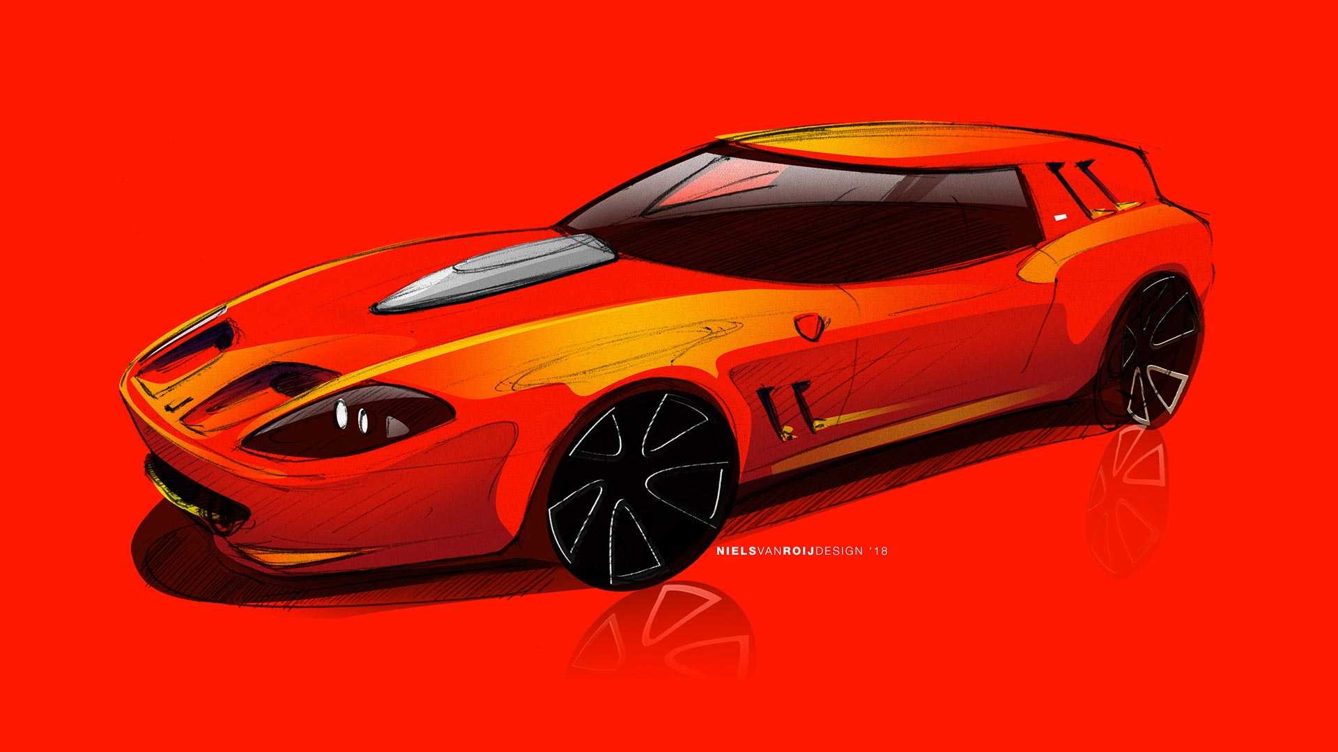 Ferrari Breadvan Homage by Niels van Roij Design – Design Sketch, 2018