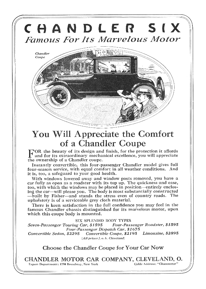 Chandler Six Coupe Ad (1918) – Illustrated by Roy Frederic Heinrich