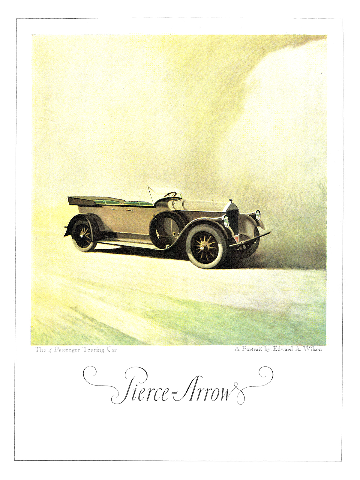 Pierce-Arrow 4 Passenger Touring Car Ad (January, 1921) – Illustrated by Edward A. Wilson