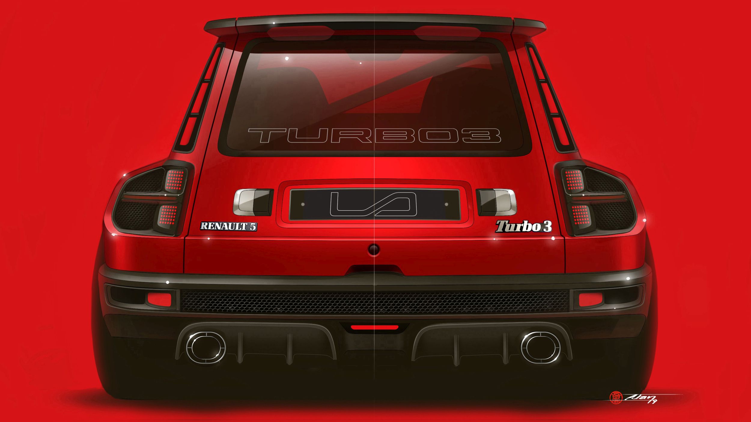 Renault 5 Turbo 3 (2021): Design Sketch by Alan Derosier