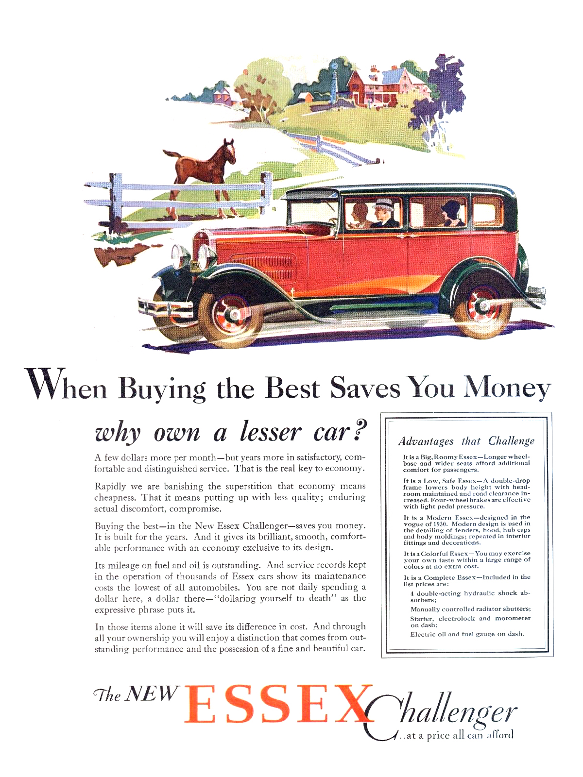Essex Challenger Ad (July, 1930)