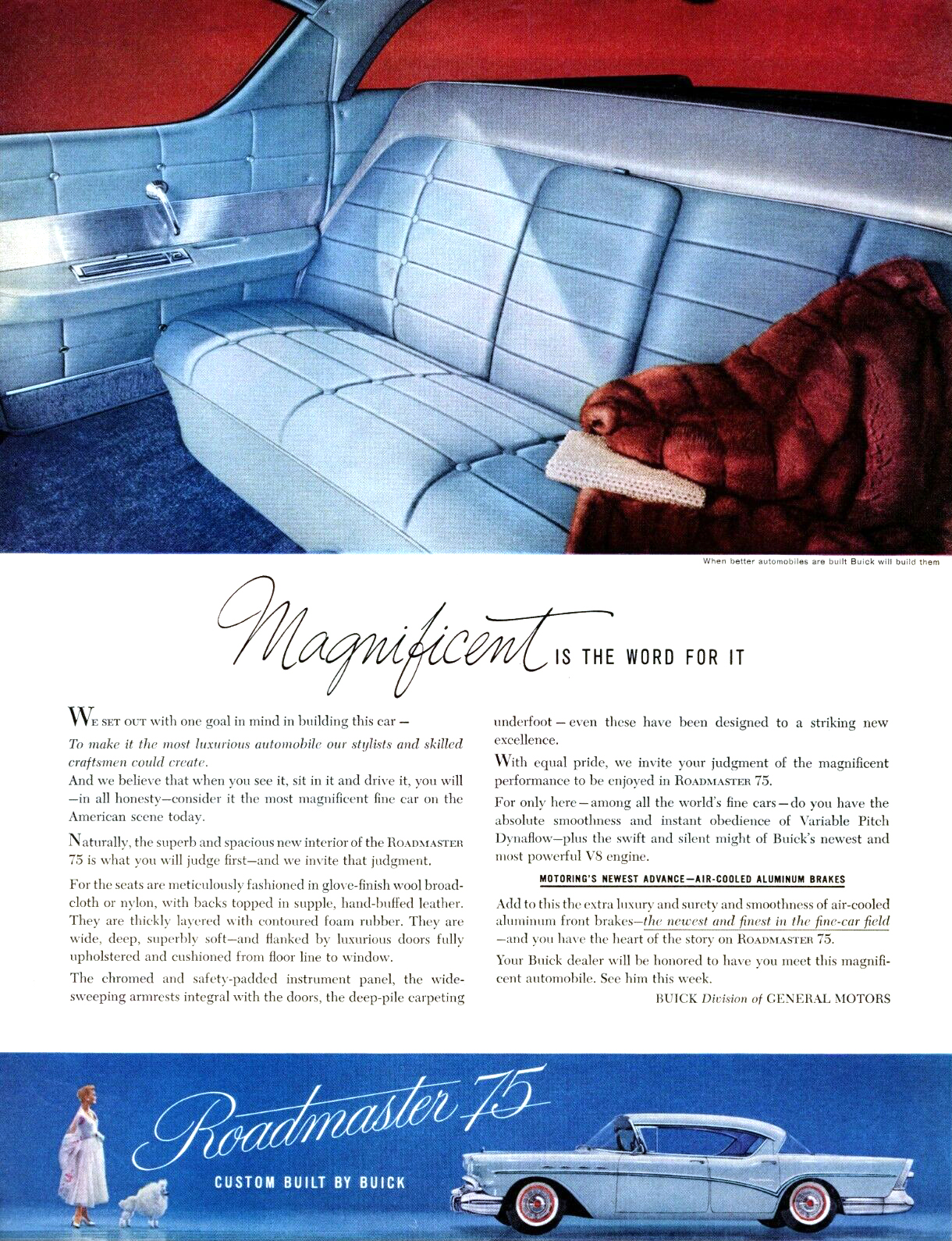 Buick Roadmaster 75 Ad (May, 1957) – Magnificent is the word for it