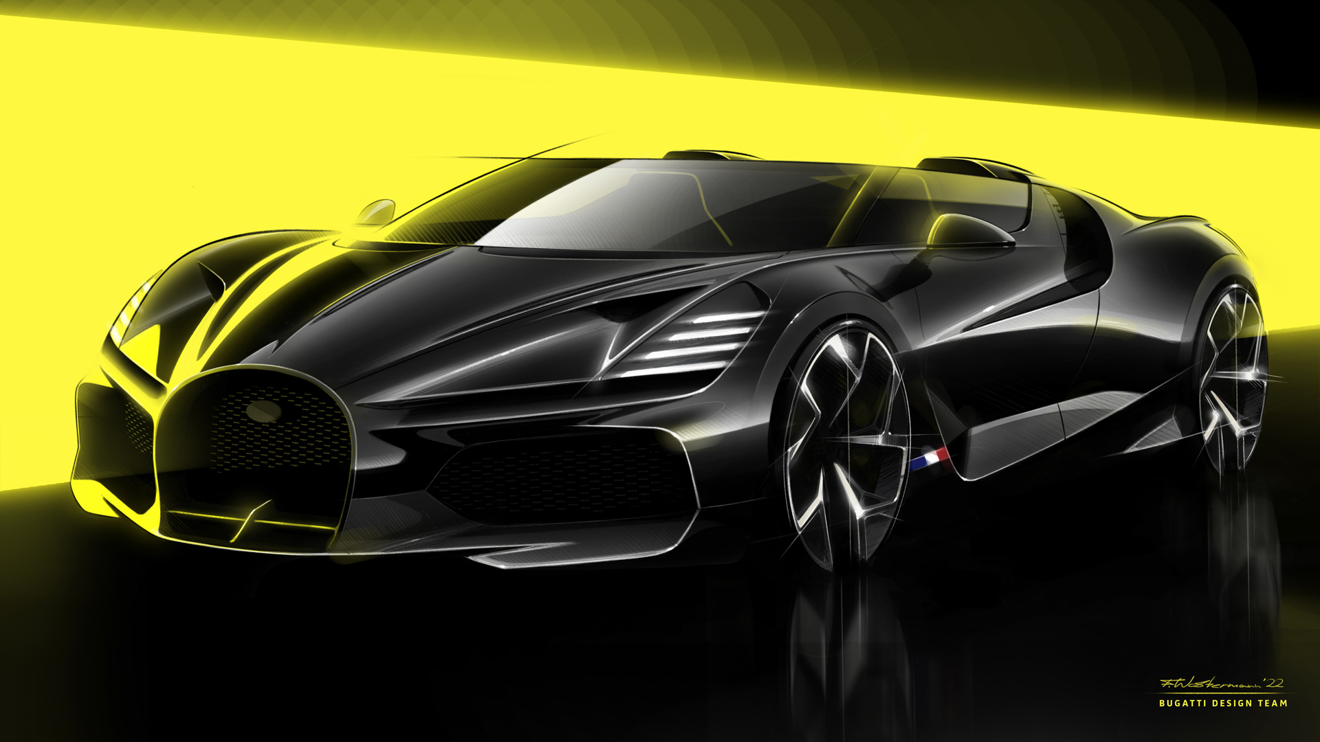 Bugatti W16 Mistral (2022) – Design Sketch
