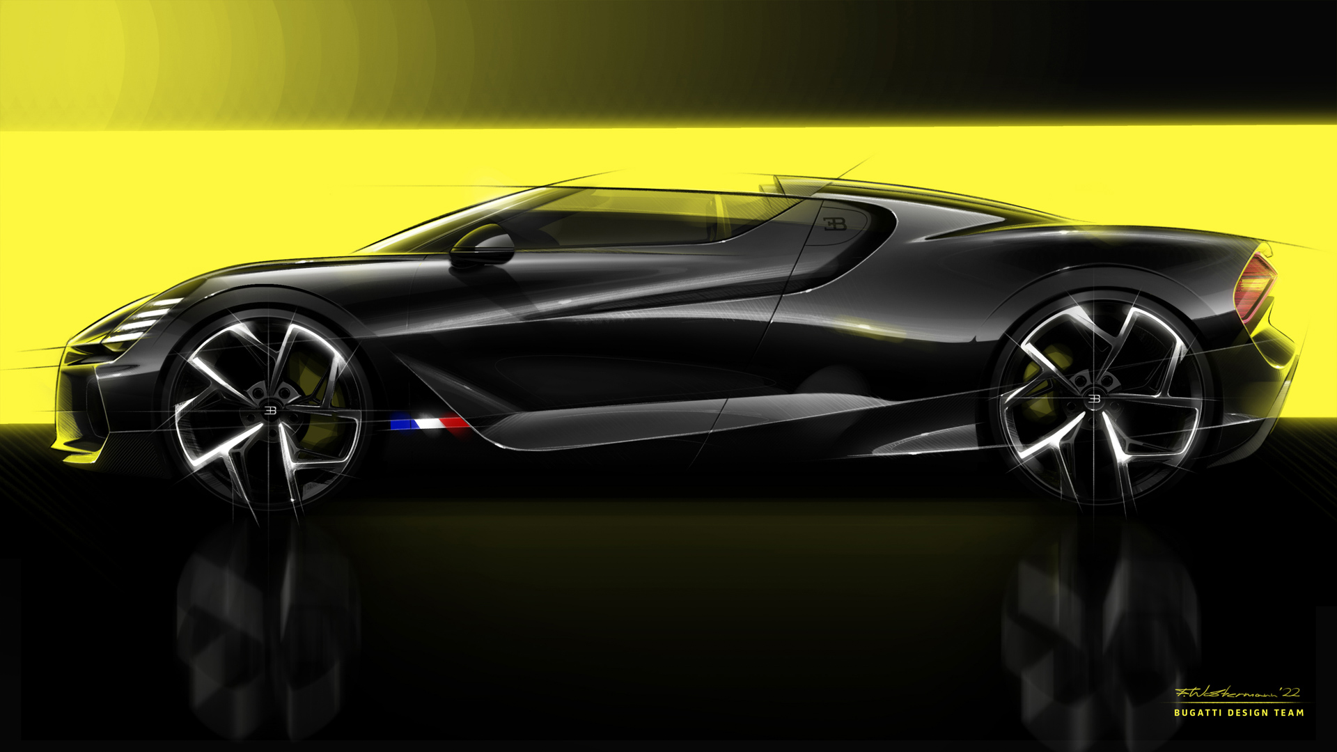Bugatti W16 Mistral (2022) – Design Sketch