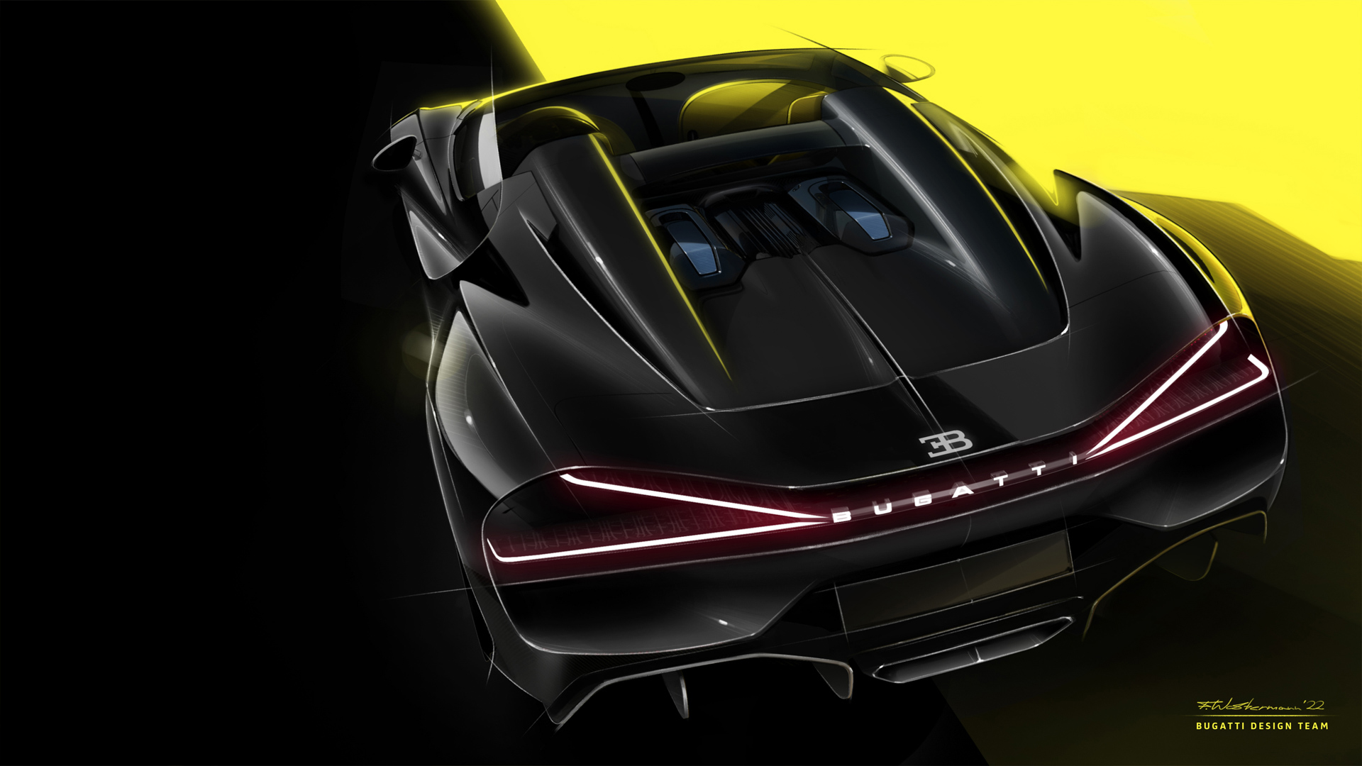 Bugatti W16 Mistral (2022) – Design Sketch