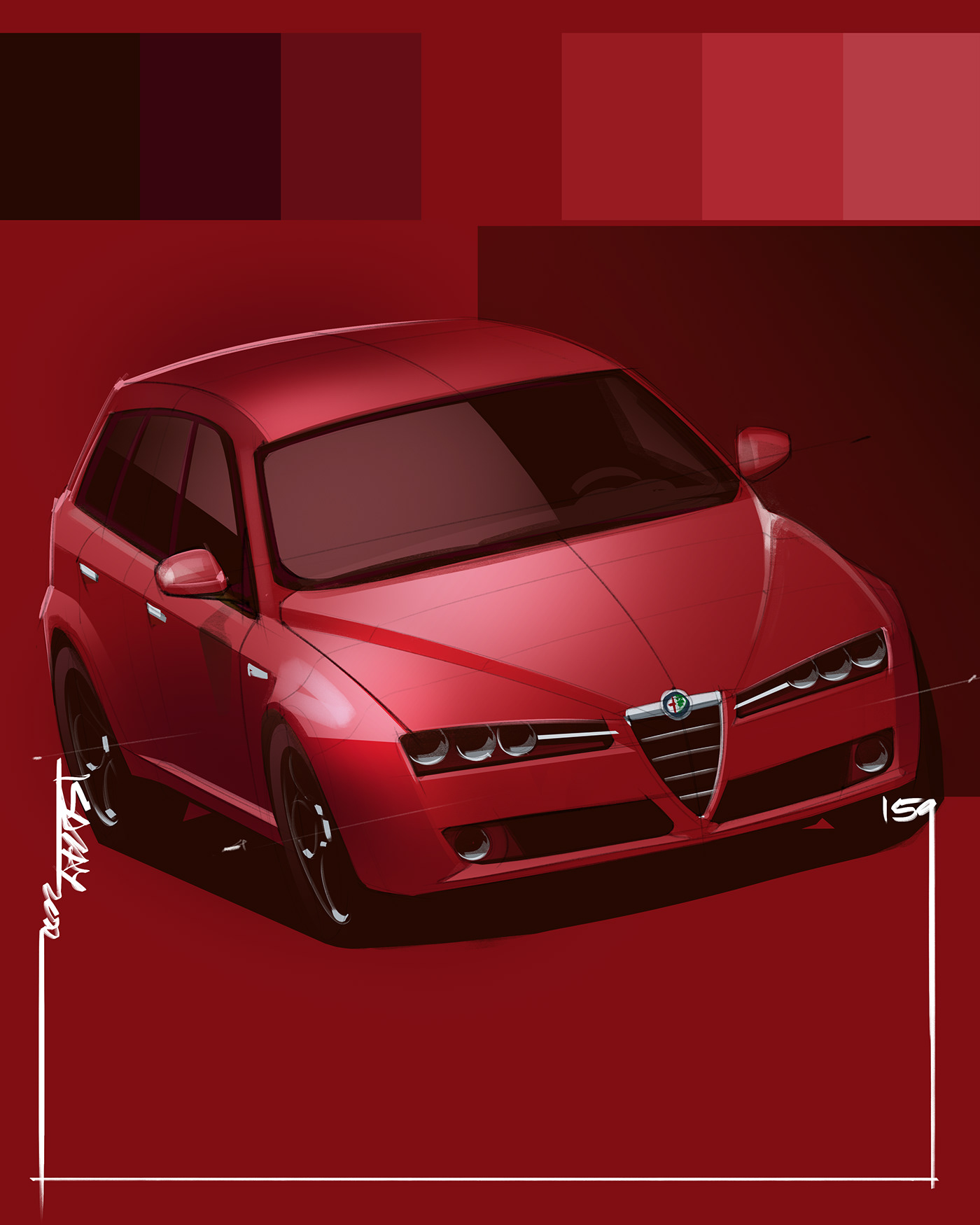 Alfa Romeo 159 Sportwagon – Illustrated by Sajay Shinu