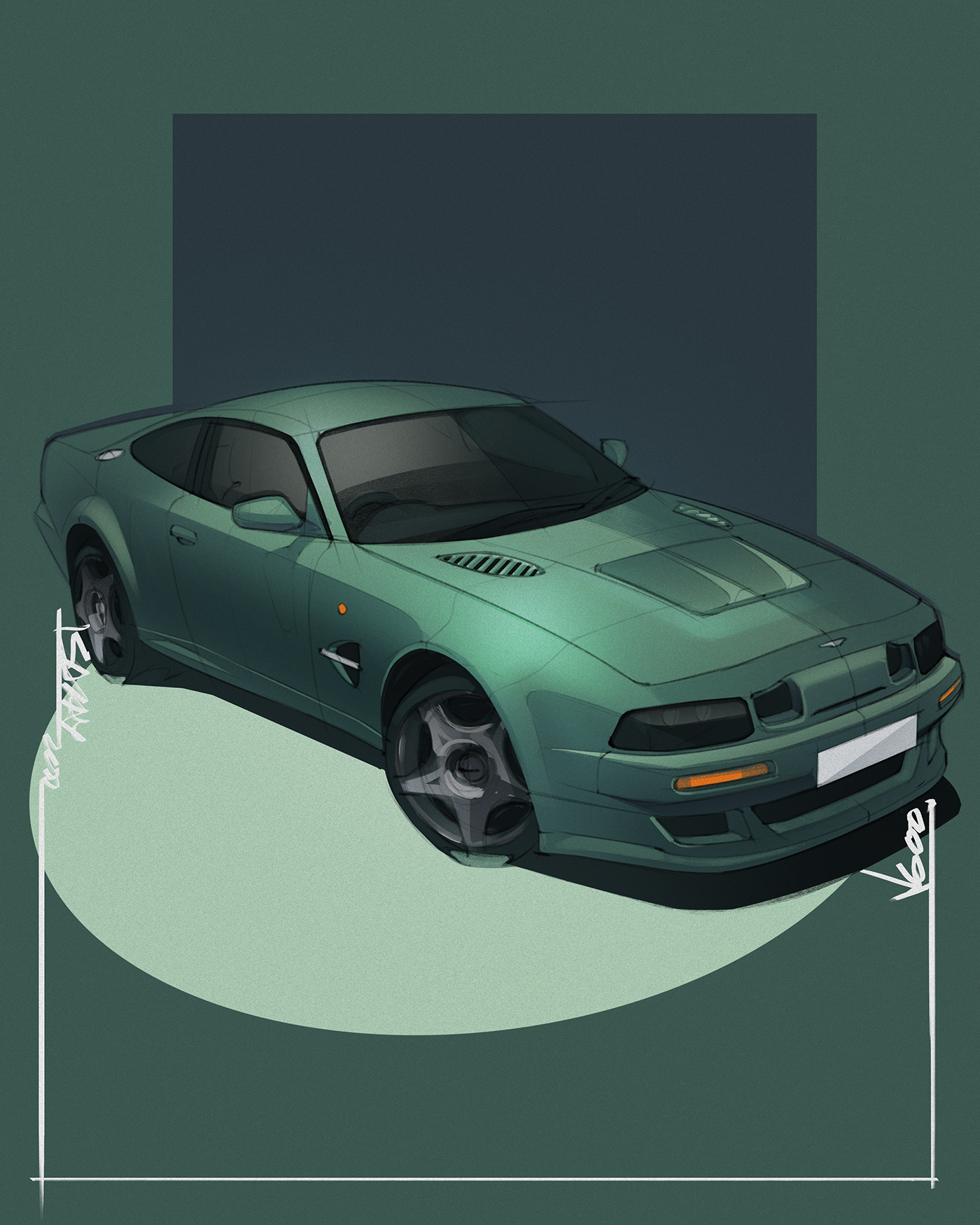 Aston Martin V8 Vantage Le Mans V600 – Illustrated by Sajay Shinu