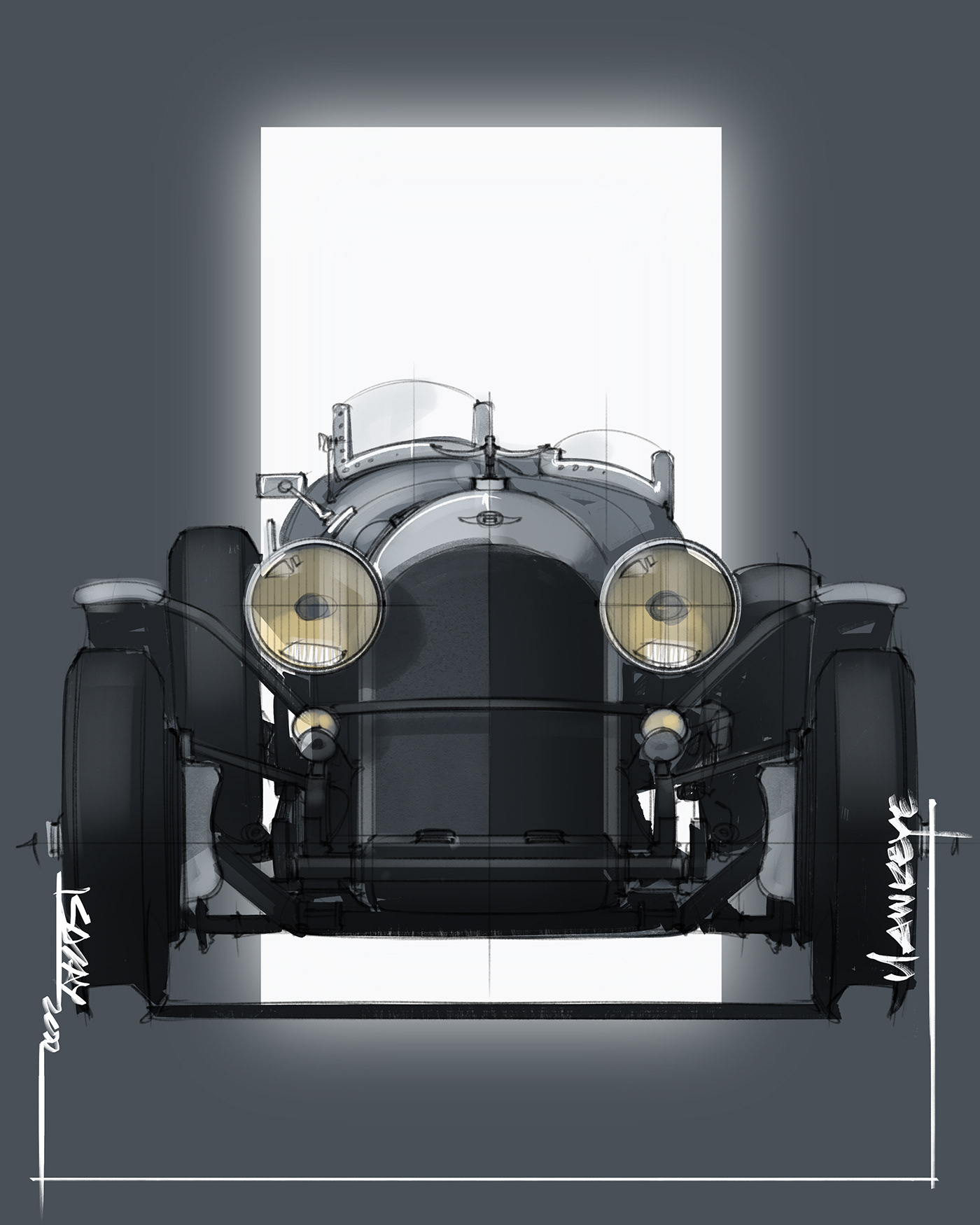 Bentley 3/8 Litre Hawkeye Special – Illustrated by Sajay Shinu