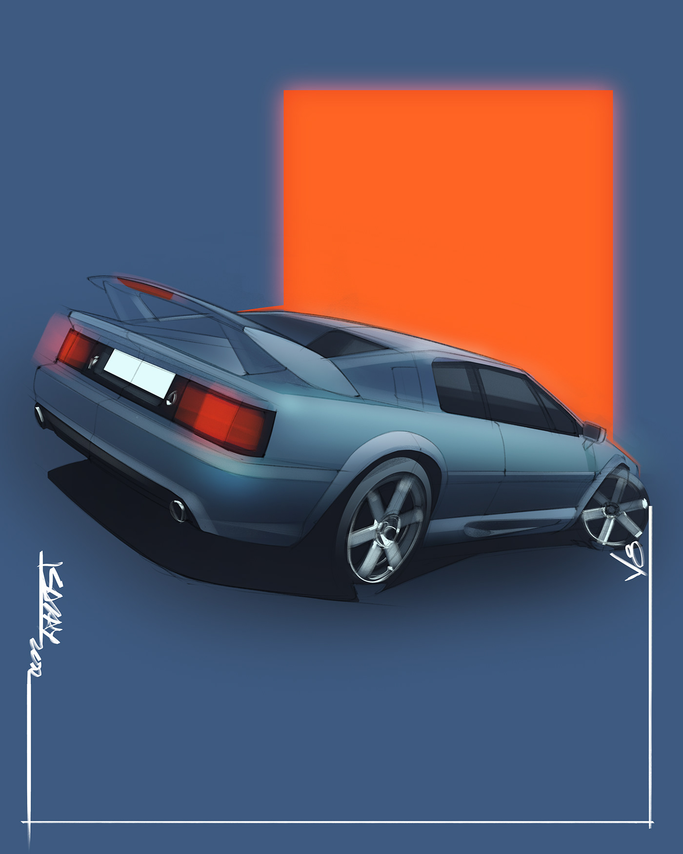 Lotus Esprit V8 – Illustrated by Sajay Shinu