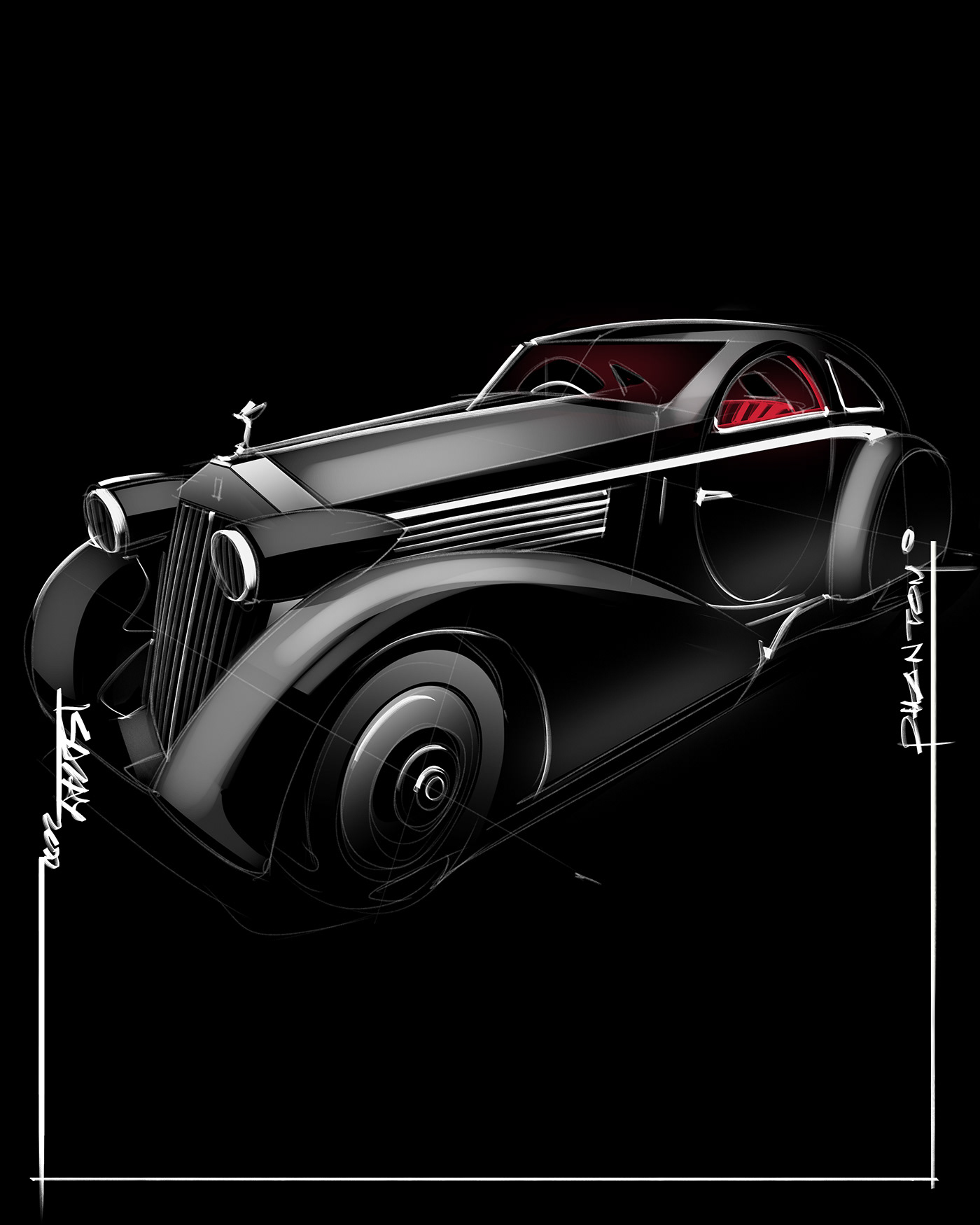 Rolls-Royce Phantom I Jonckheere Coupé – Illustrated by Sajay Shinu