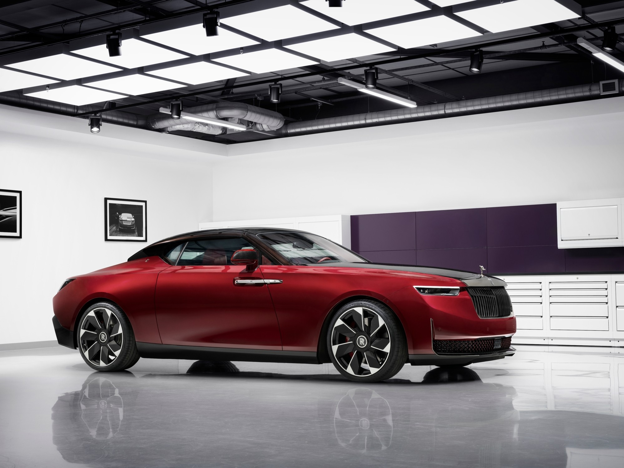 Rolls-Royce La Rose Noire Droptail (2023) – In the coachbuild facility at the home of Rolls-Royce, Goodwood