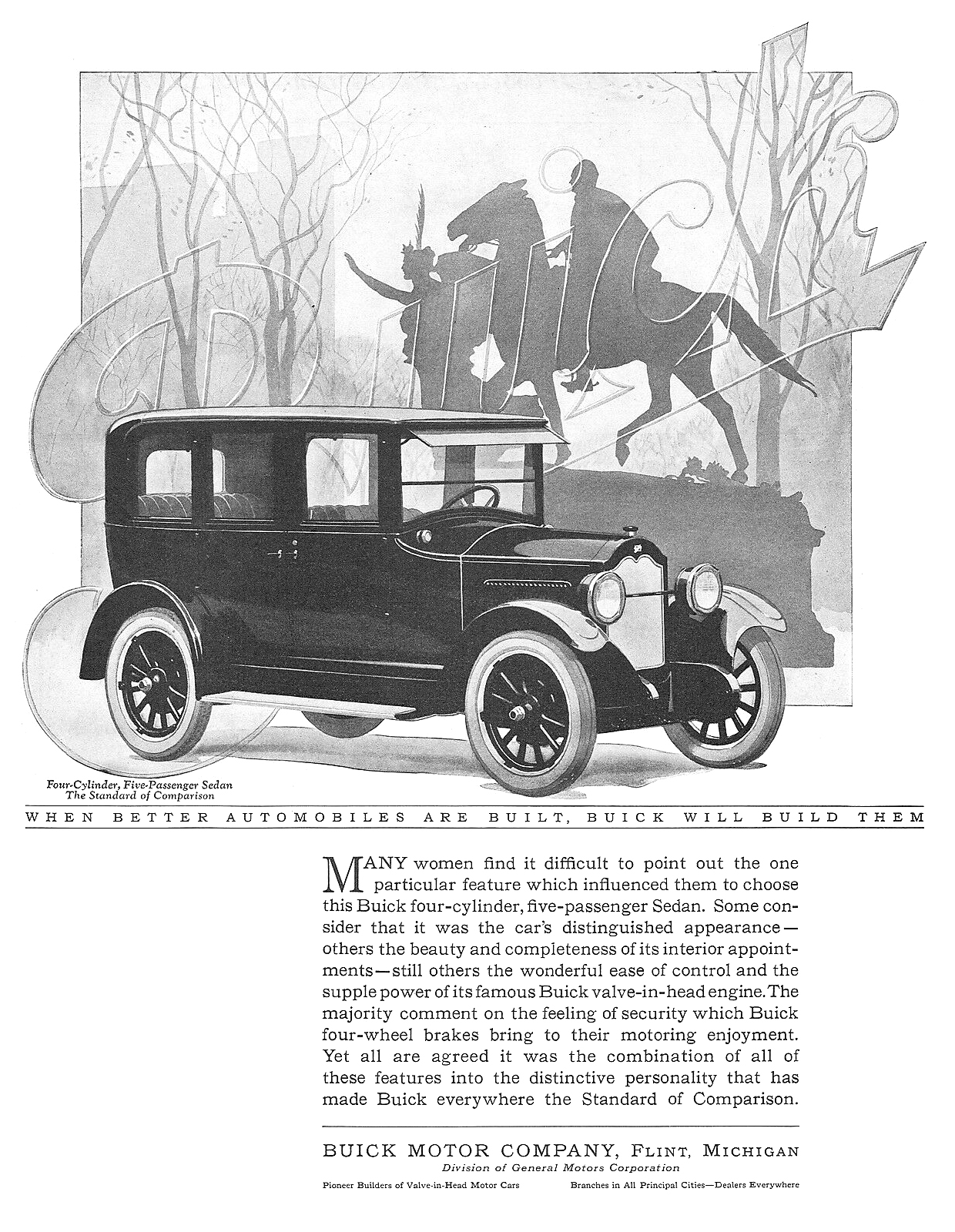 Buick Four-Cylinder Five-Passenger Sedan Ad (January, 1924)