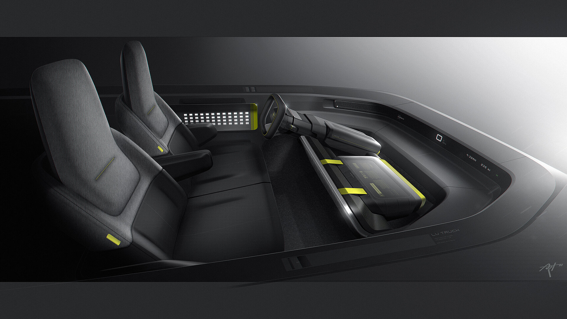 Canoo Pickup Truck (2021) – Design Sketch – Interior