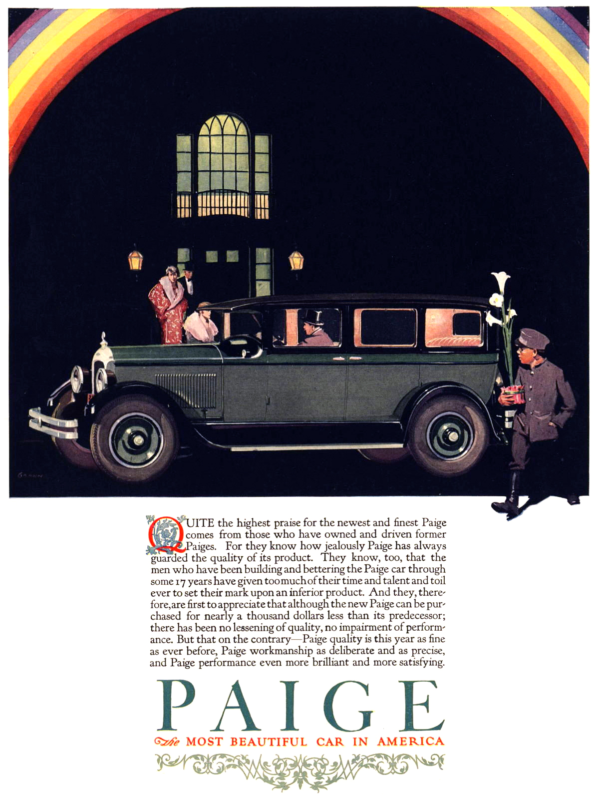 Paige 7-passenger Sedan Ad (1926)
