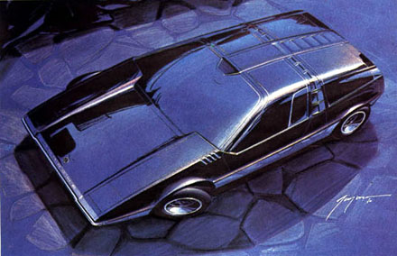 Porsche Tapiro (ItalDesign), 1970 - Design sketch