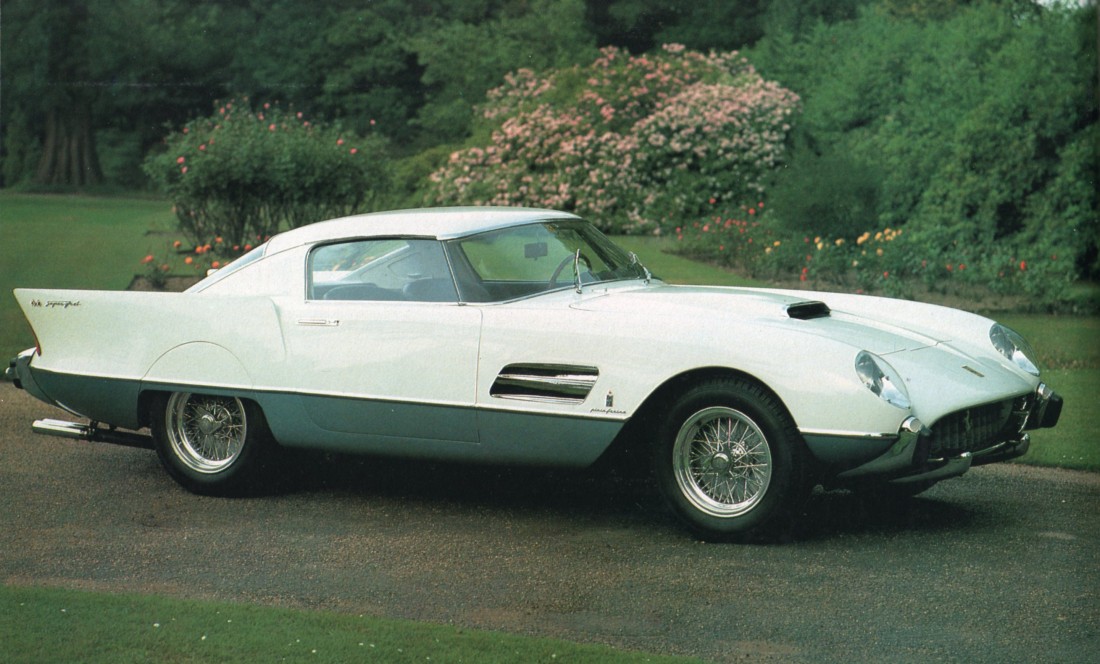 Ferrari 410 Superfast (Pininfarina), 1956 -   Based on the 410 Superamerica, the Ferrari 410 Superfast rode on the new, shorter chassis.
