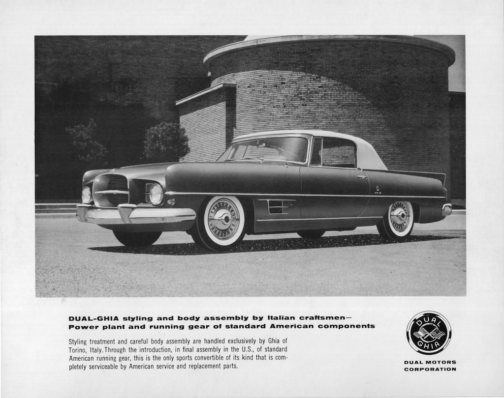 Dual-Ghia, 1957 - Styling and body assembly by Italian craftsmen - Power plant and running gear of standard American components