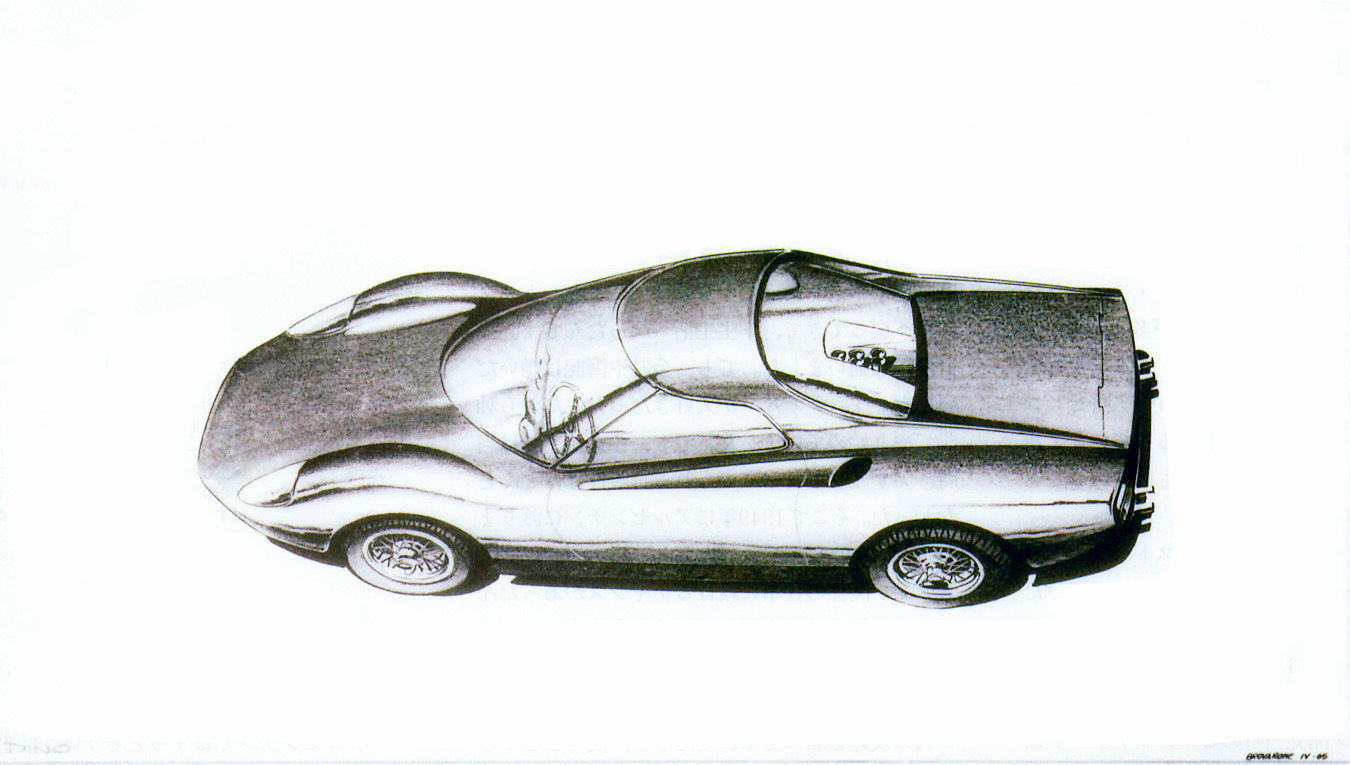 Ferrari Dino Berlinetta Speciale (Pininfarina), 1965 - Design Sketch by Aldo Brovarone