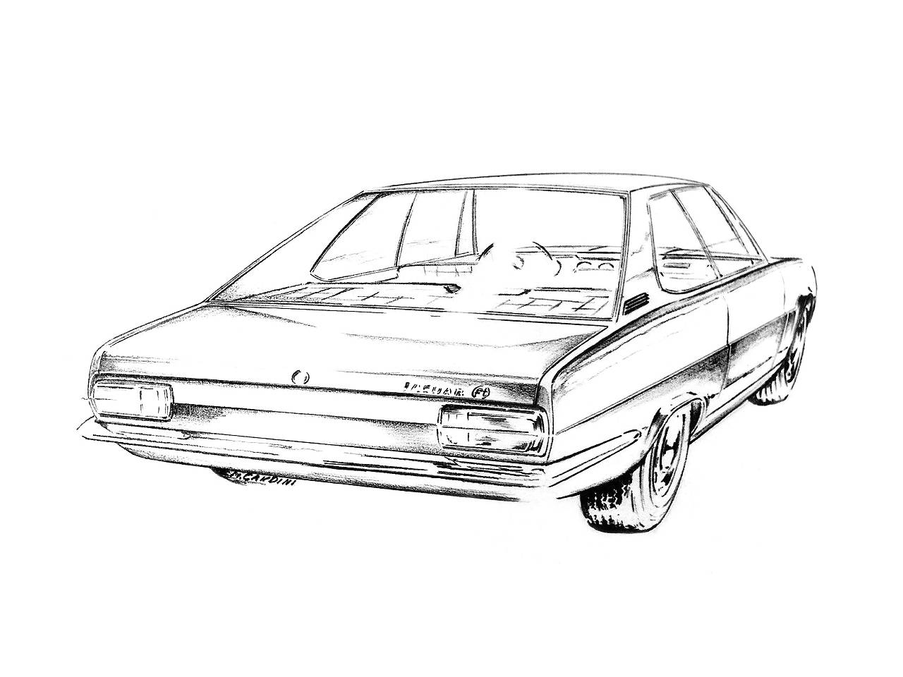 Jaguar FT Coupé (Bertone), 1966 - Design Sketch by Marcello Gandini