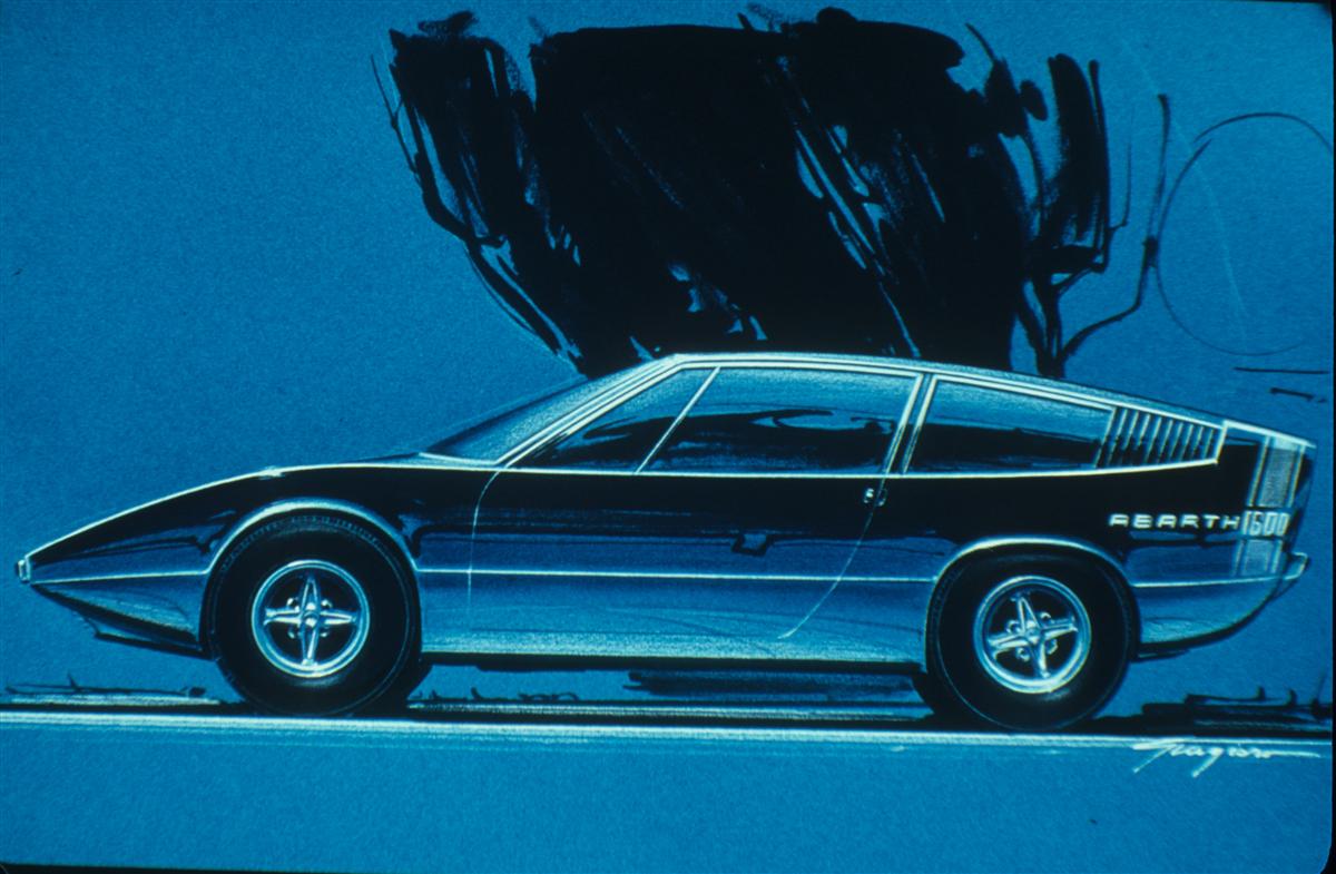 Abarth 1600 (ItalDesign), 1969 - Design Sketch by Giugiaro
