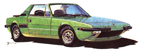 Рисунок А. Захарова - Fiat X1/9 (Bertone), 1973
